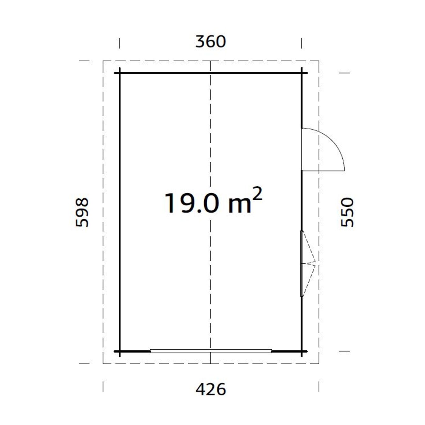 Garasje Palmako Roger 19,0 m2 uten Port