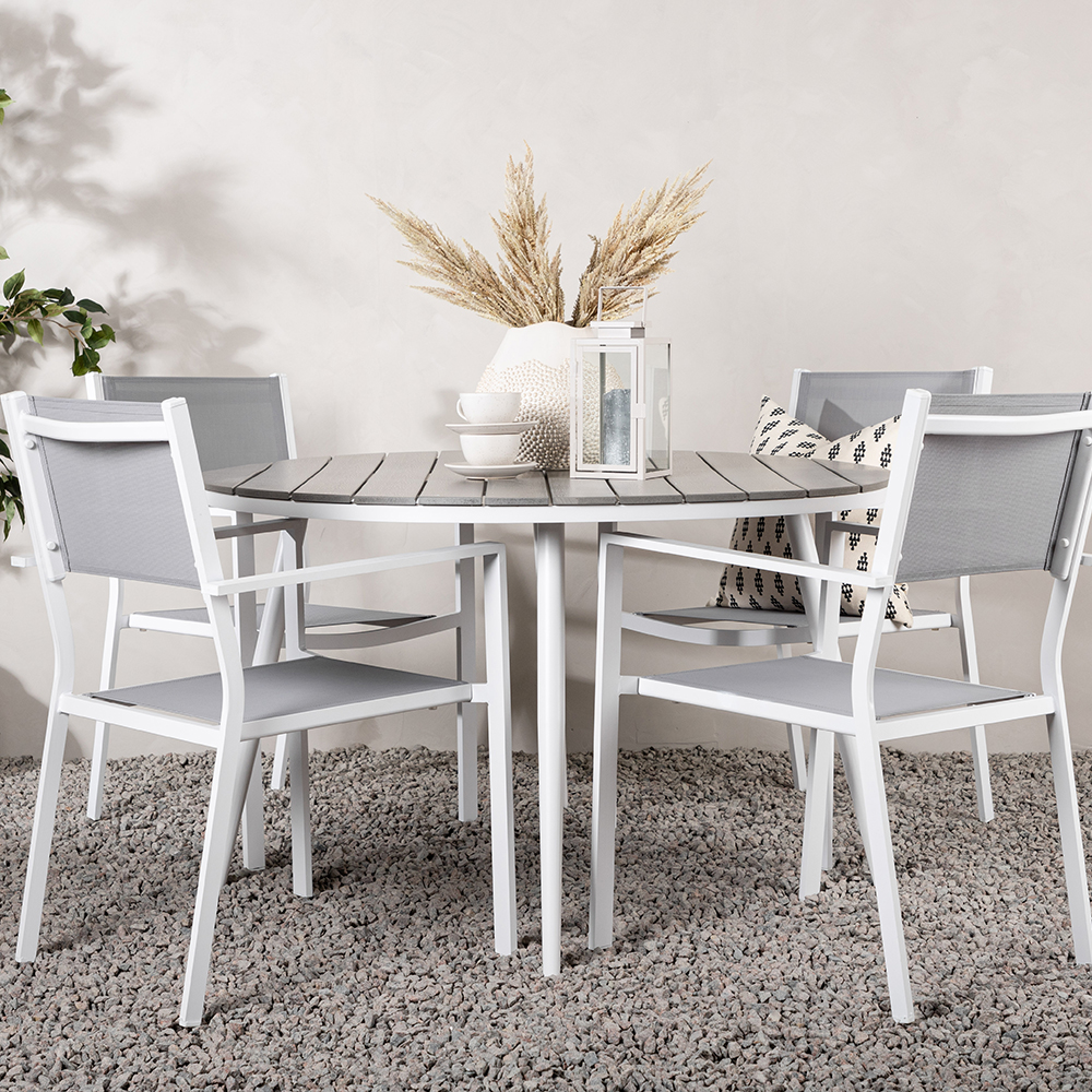 Spisegruppe Venture Home Break Ø120 cm med 4 Copacabana Stoler