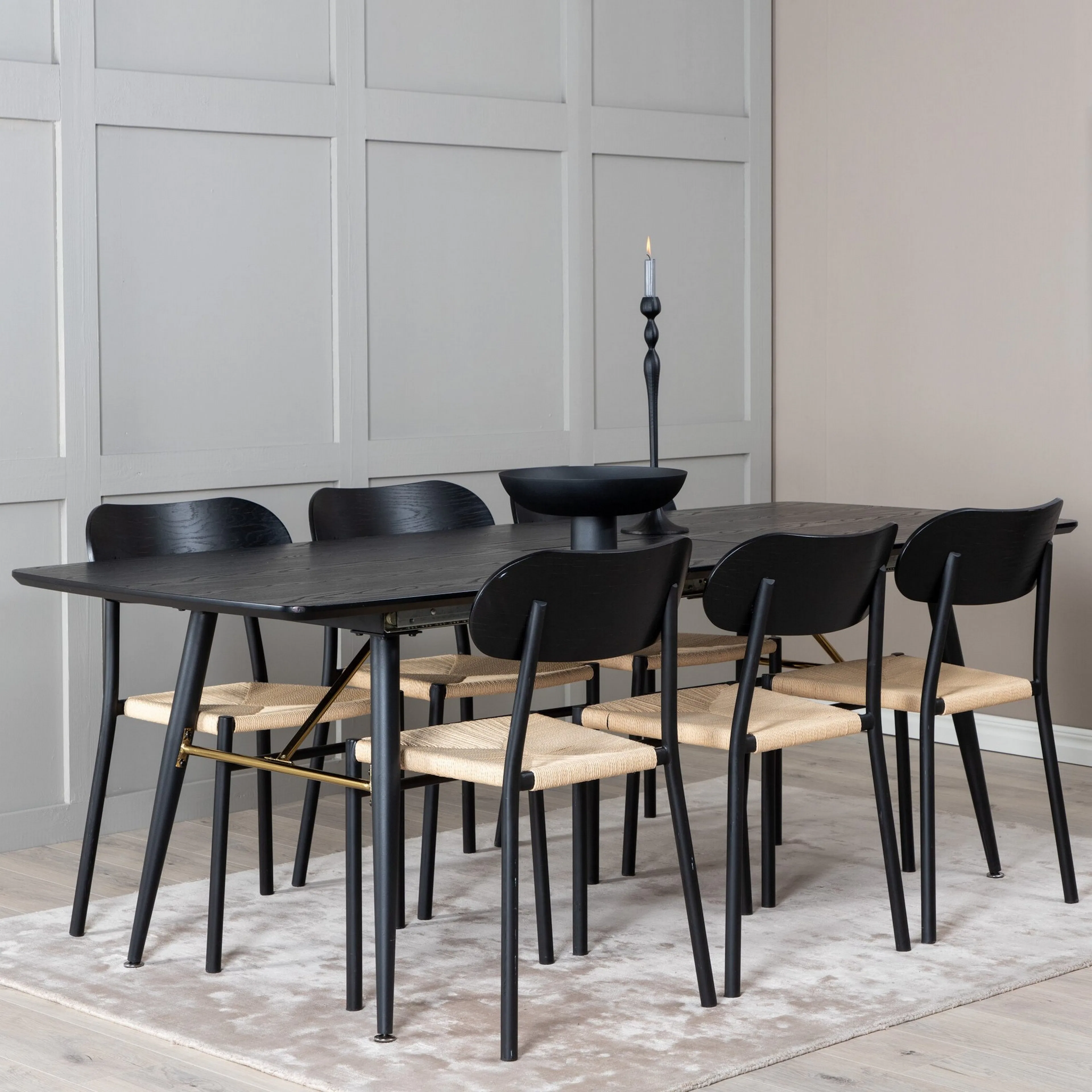 Spisegruppe Venture Home Gold med 6stk Polly Stoler