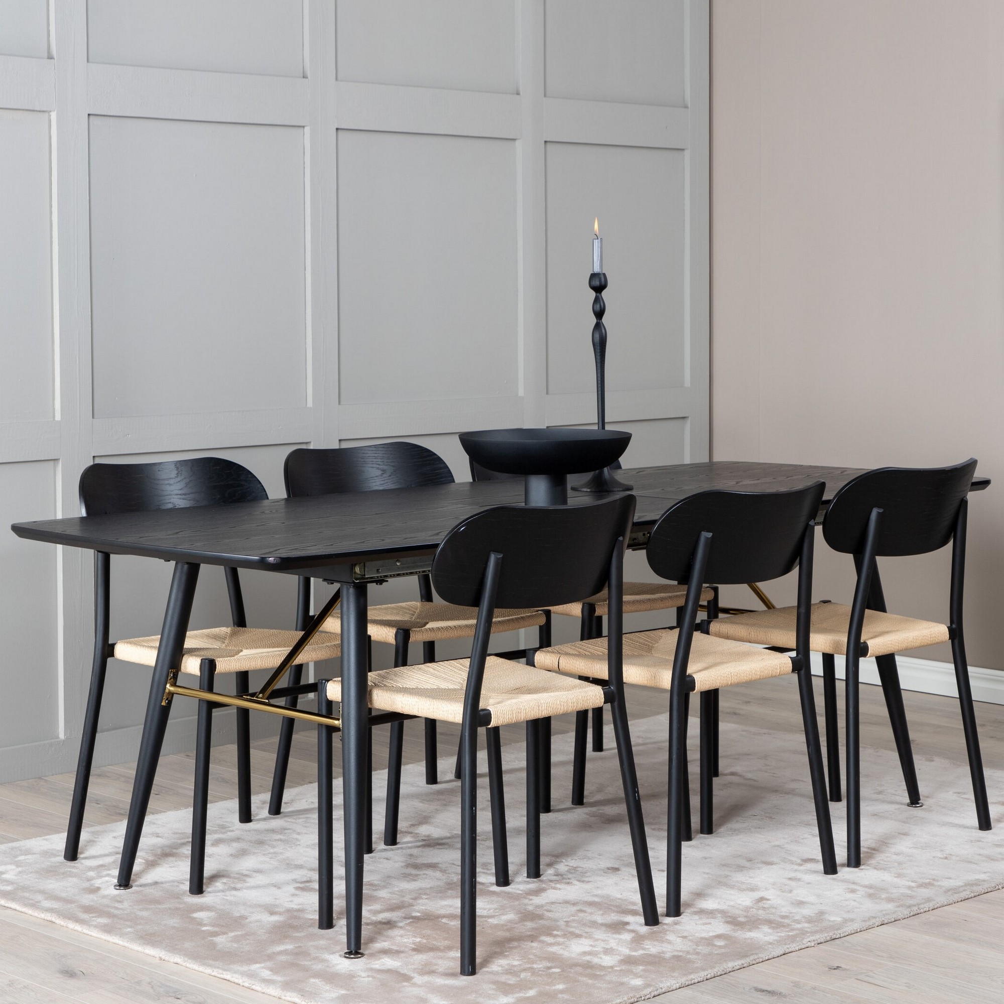 Spisegruppe Venture Home Gold med 6stk Polly Stoler