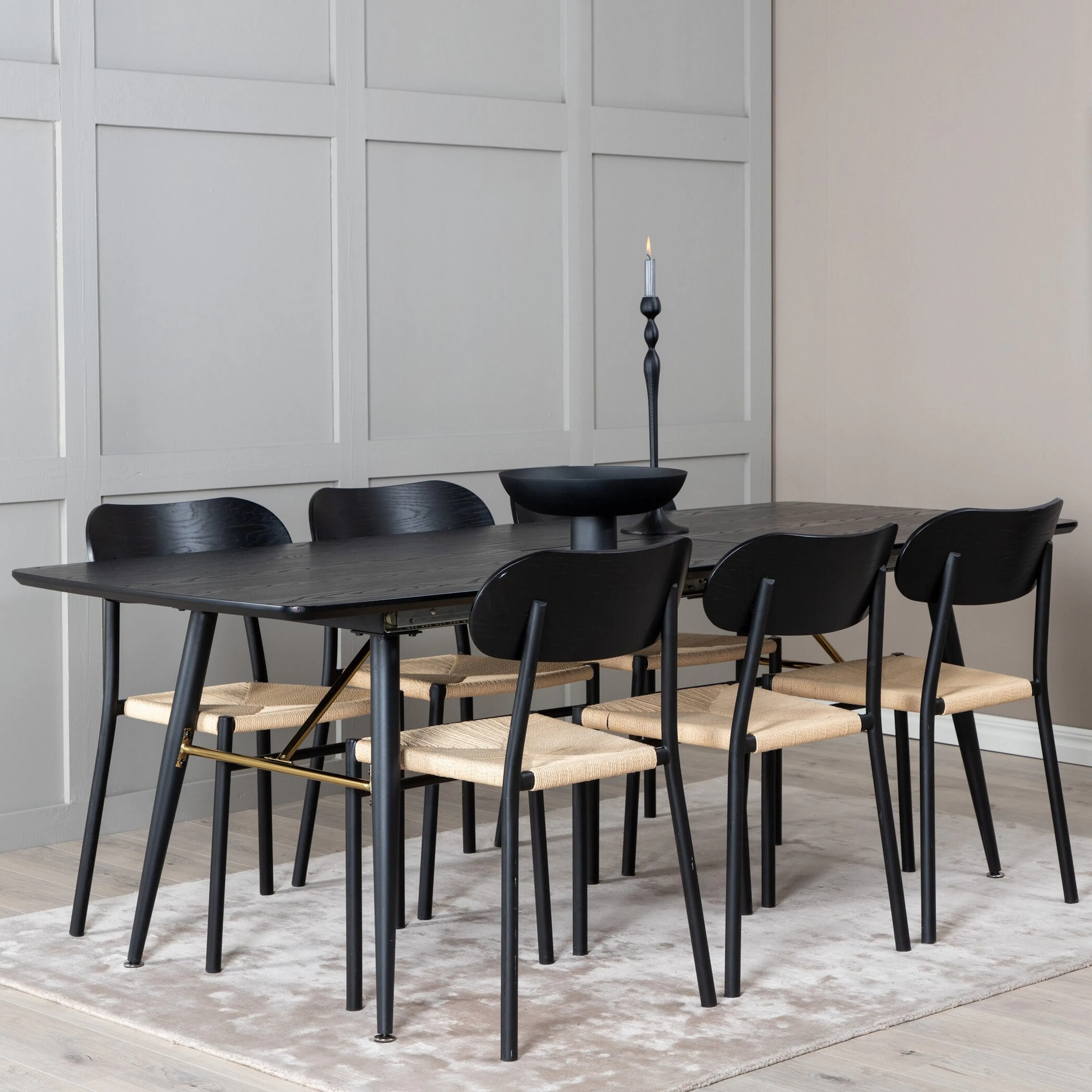 Spisegruppe Venture Home Gold med 6stk Polly Stoler