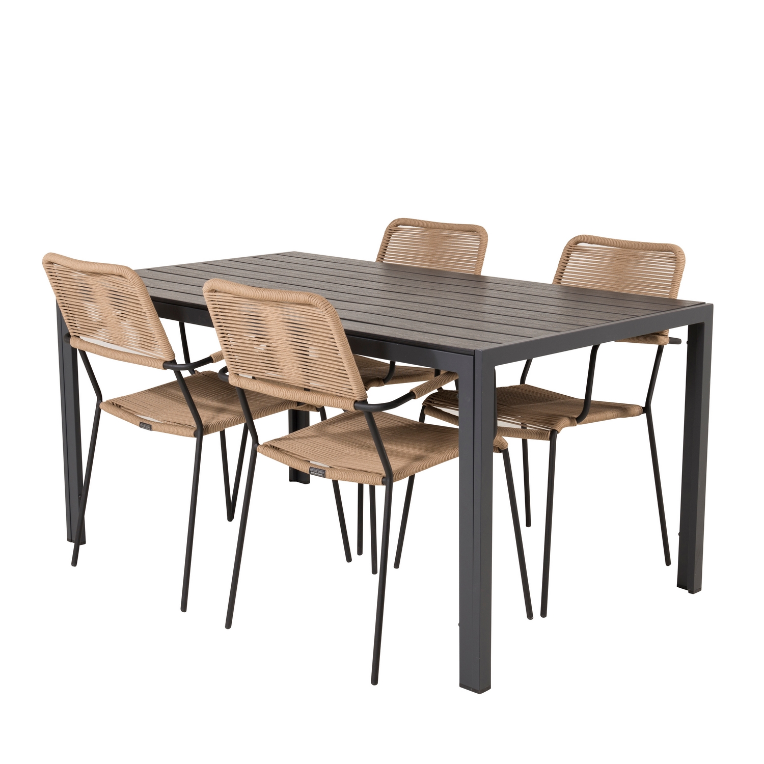 Spisegruppe Venture Home Bront 150 med 4 Leon Lenestoler