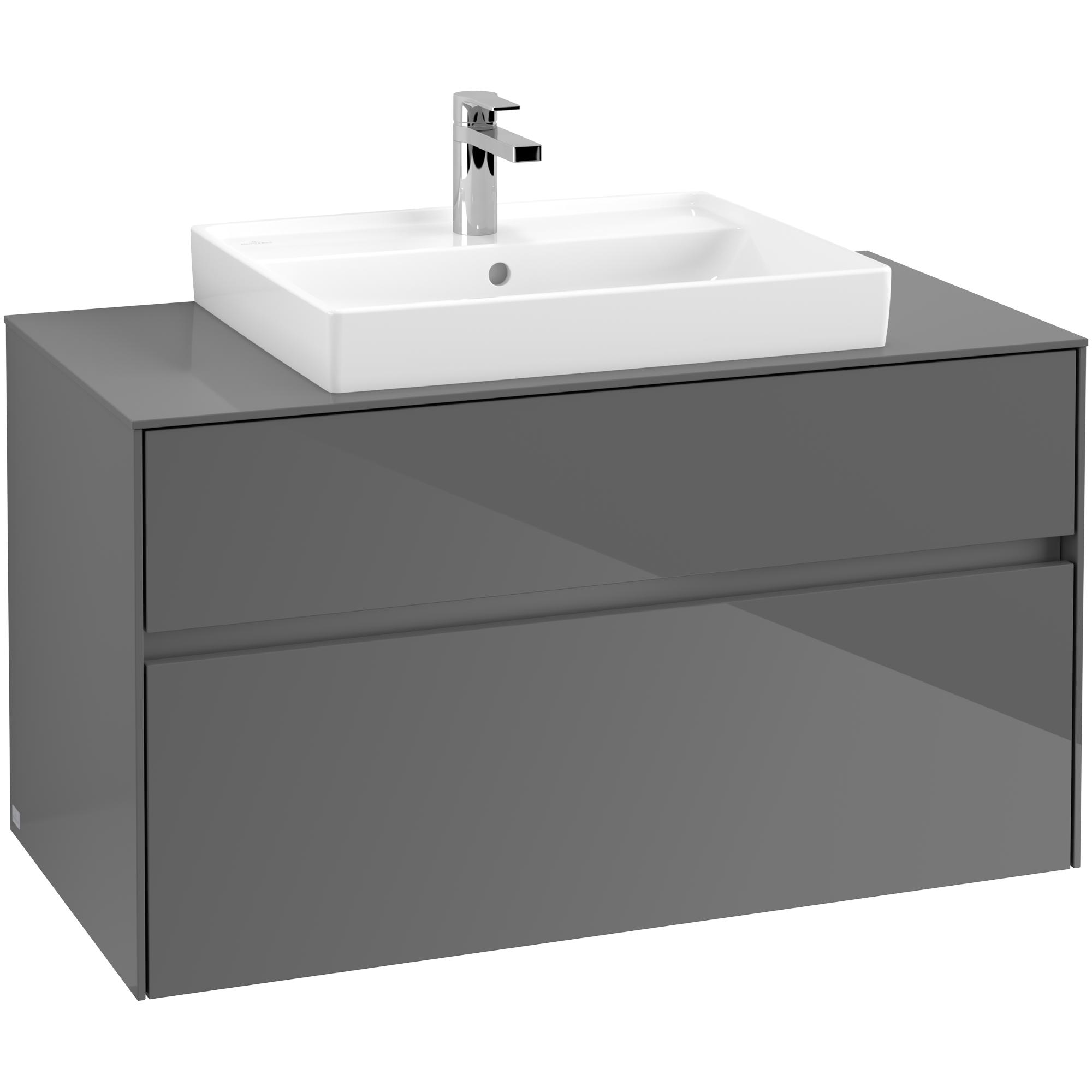 Tvättställsskåp Villeroy & Boch Collaro 100 cm med 2 Lådor för Ovanpåliggande Tvättställ | badrum - badrumsmobler - tvattstallsskap-och-kommod | KakelKungen