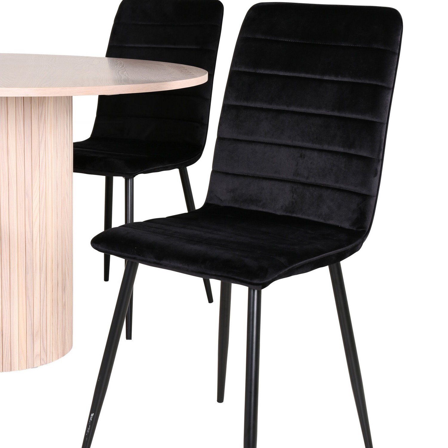 Spisegruppe Venture Home med Bianca Spisebord og 4 Walerina Spisestoler i Fløyel