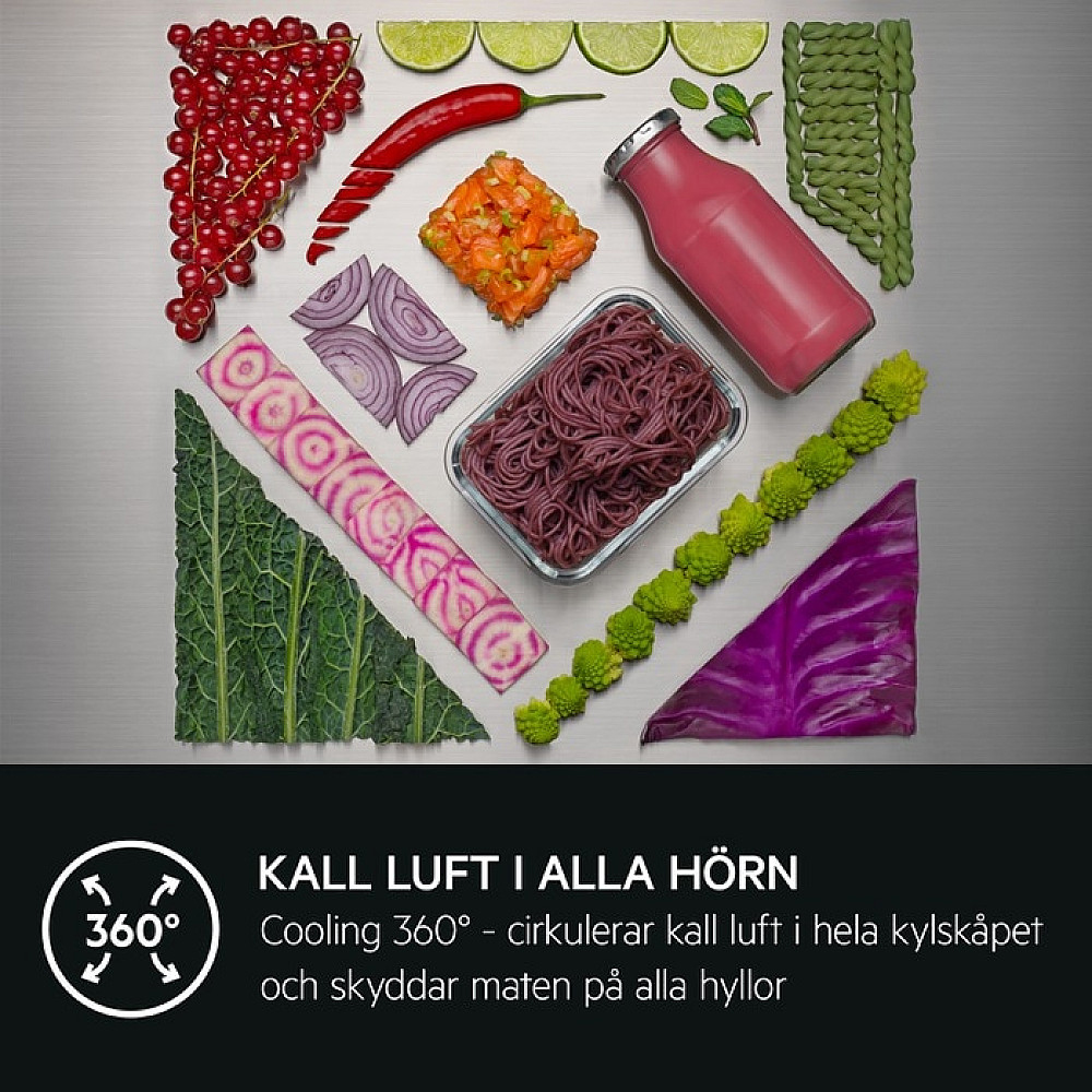 Frittstående Kjøleskap AEG ORK8M391DL Sort med Cooling 360° og CustomFlex®