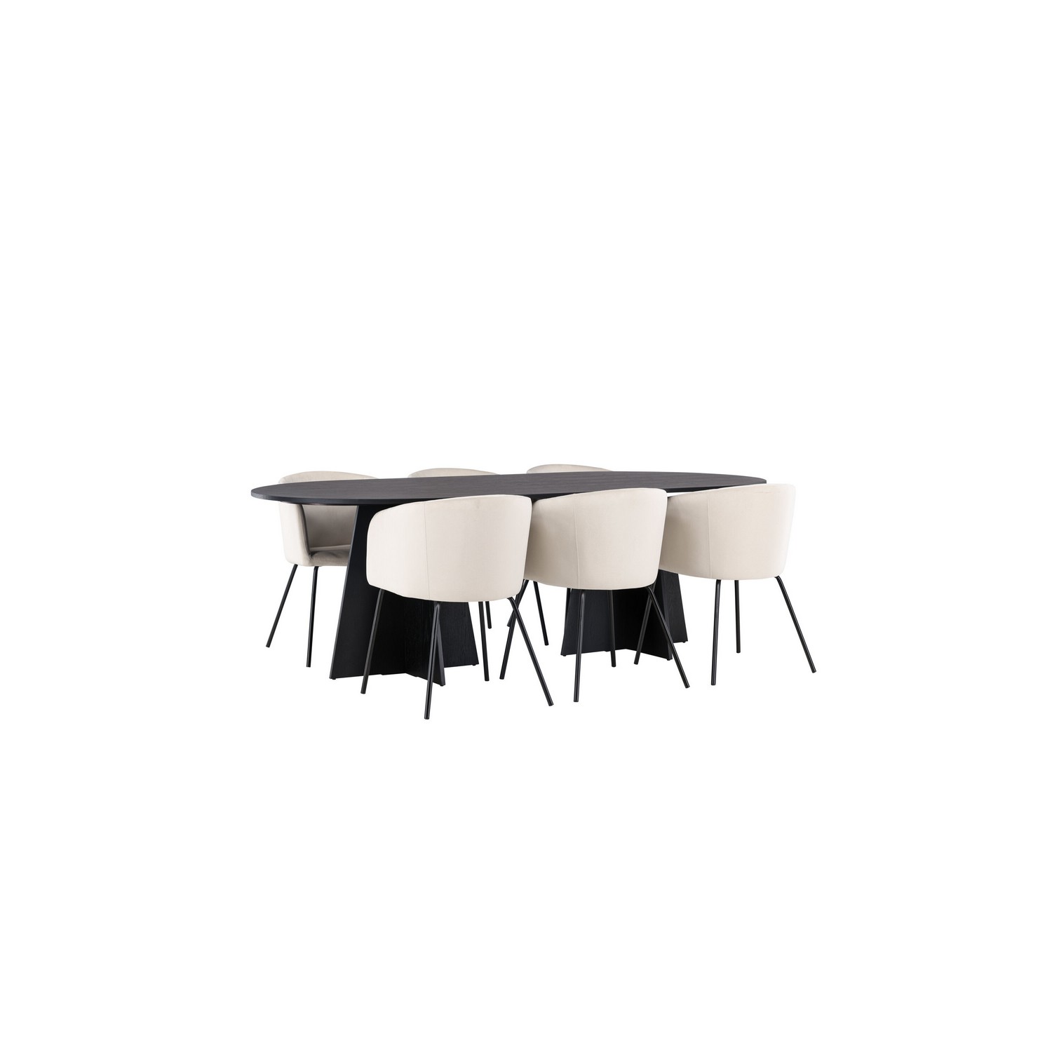 Spisegruppe Venture Home Bootcut Oval med 6 Berit Stoler