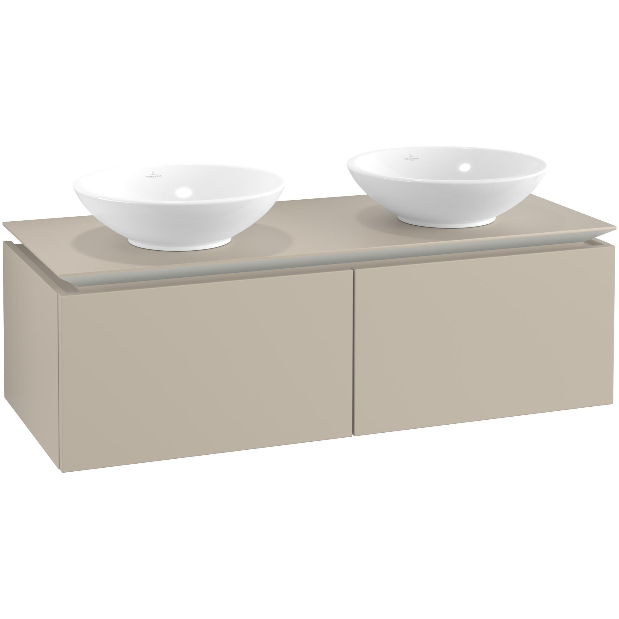 Tvättställsskåp Villeroy & Boch Legato Kompakt 1200 med 2 Lådor för Två Ytmonterade Tvättställ | badrum - badrumsmobler - tvattstallsskap-och-kommod | KakelKungen