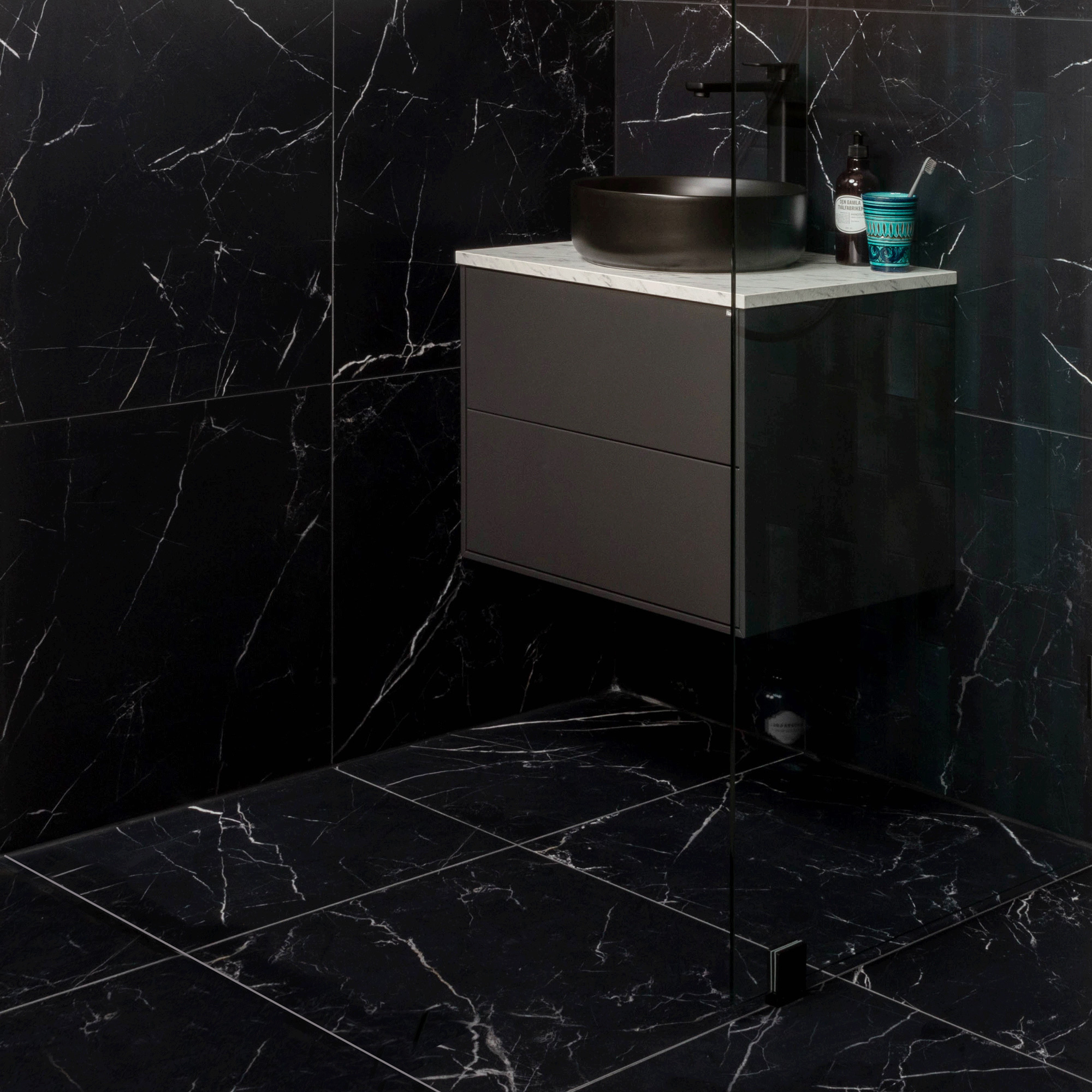 Klinker Fioranese Marmorea Port Laurent Effect Sort 60x60 cm R Matt