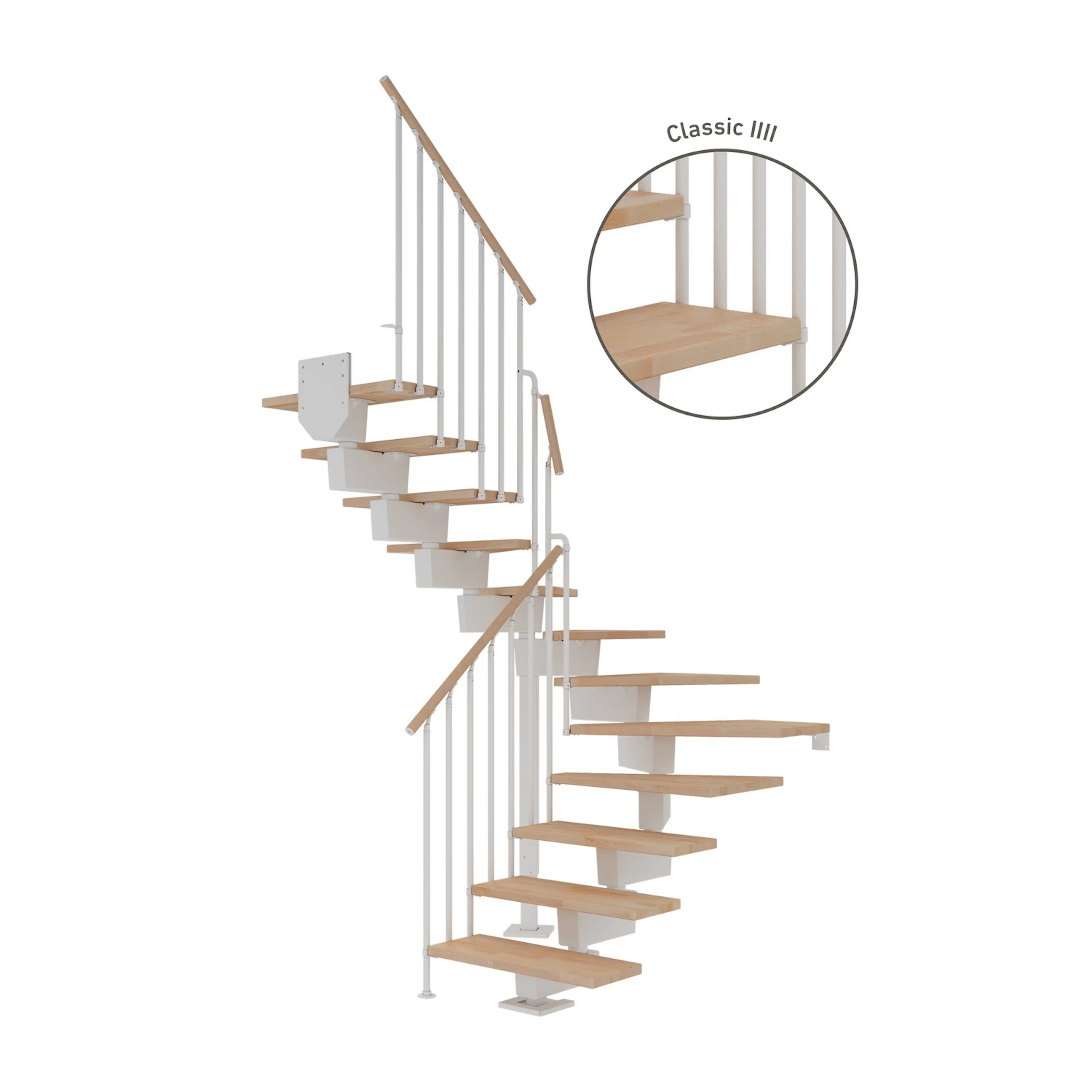 DUBAI bok oljad 1/2 9016 CLASSIC IIII 12T 90W Hvit, Maks Takhøyde: 2210-2730 mm, Antall Trinn: 12 stk