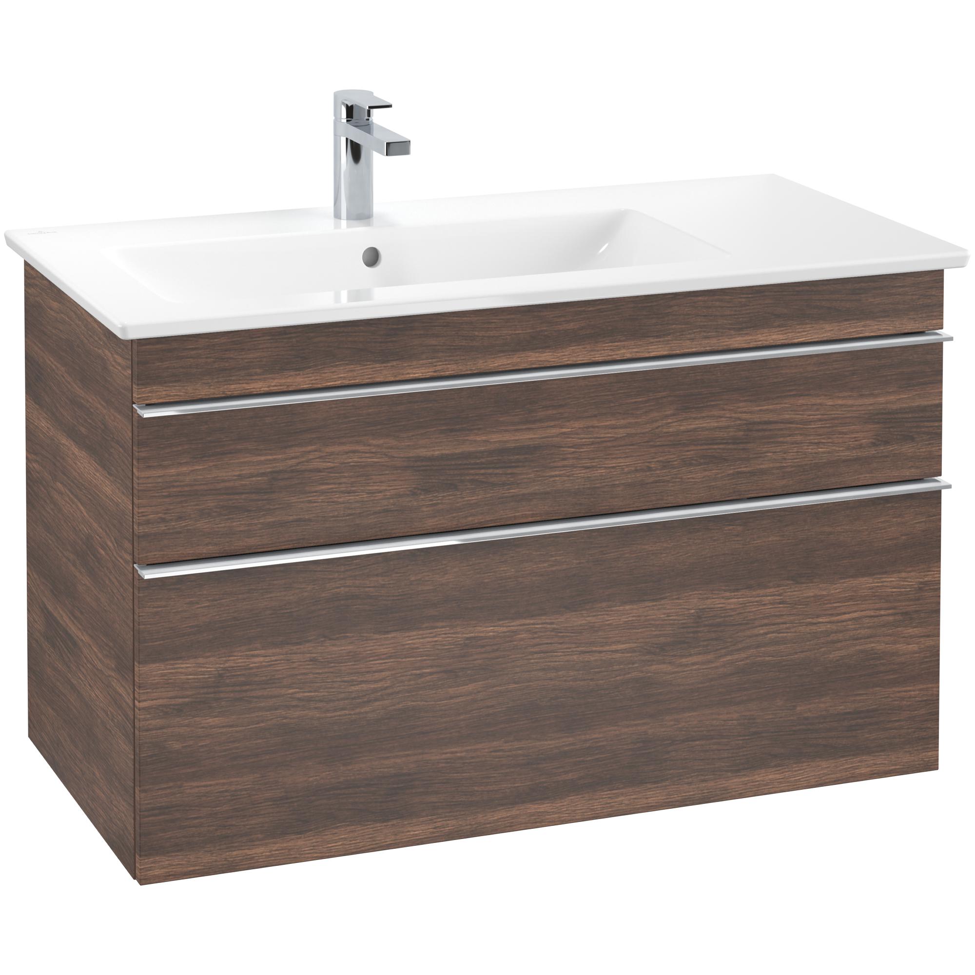 Tvättställsskåp Villeroy & Boch Venticello 95 cm med  2 Lådor för Ocentrerat Skåpstvättställ