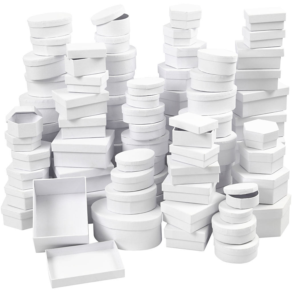 Esker Creativ Company Pappesker Hvit 168 Mix/ 1 Eske