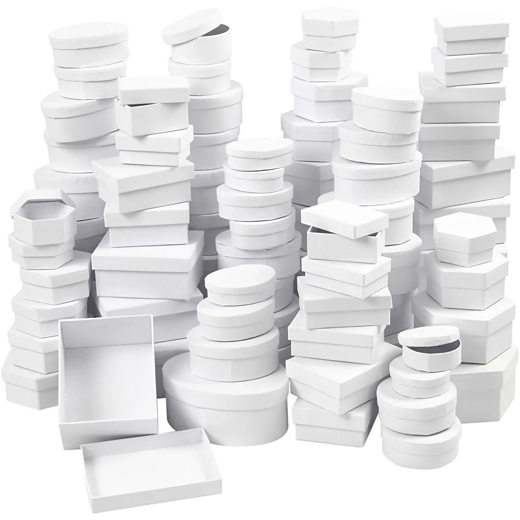Esker Creativ Company Pappesker Hvit 168 Mix/ 1 Eske
