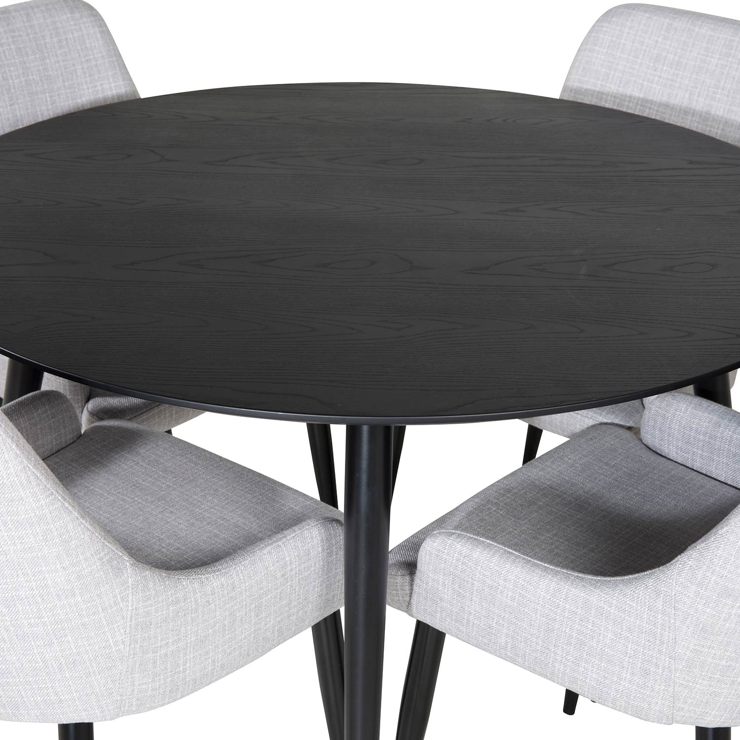 Spisegruppe Venture Home Dipp Ø115 cm med 4 Plaza Stoler