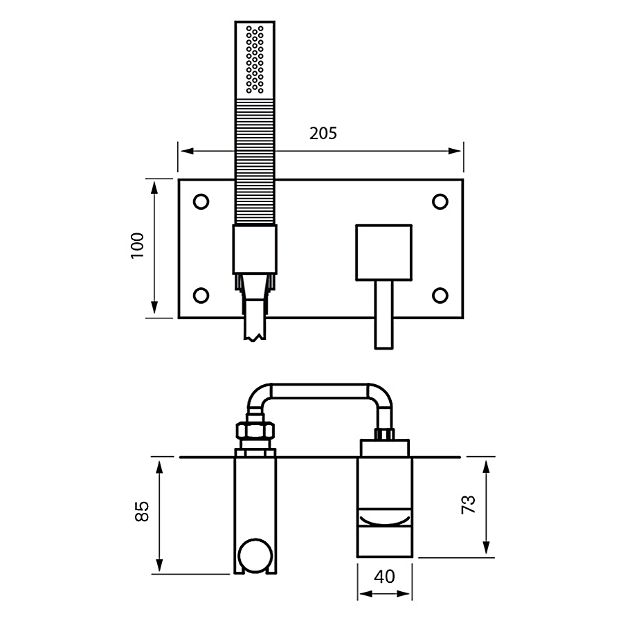 Dusjbatteri Tapwell Box 011-364 Square