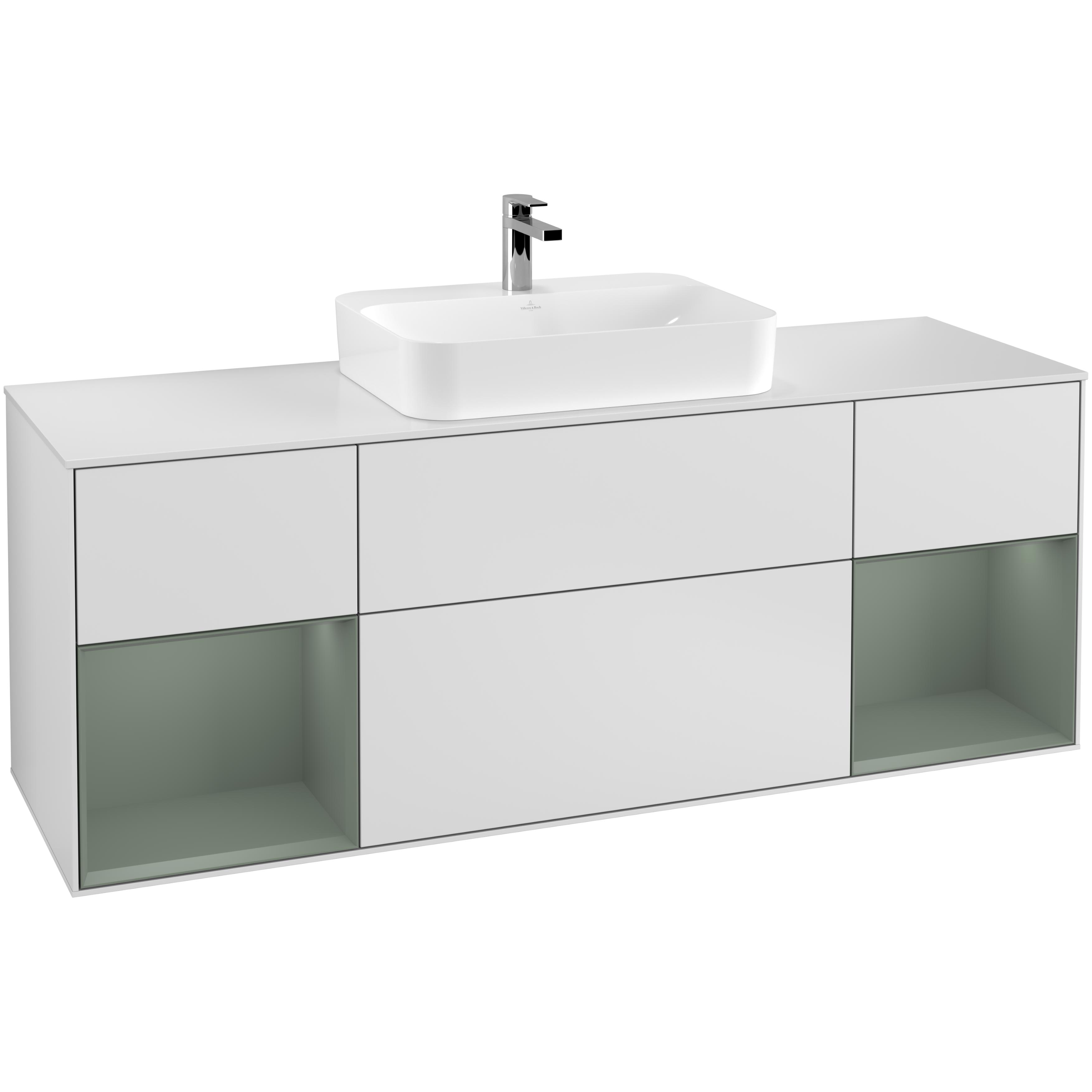 Tvättställsskåp Villeroy & Boch Finion med Två Hyllor och Bänkskiva för Ytmonterat Tvättställ