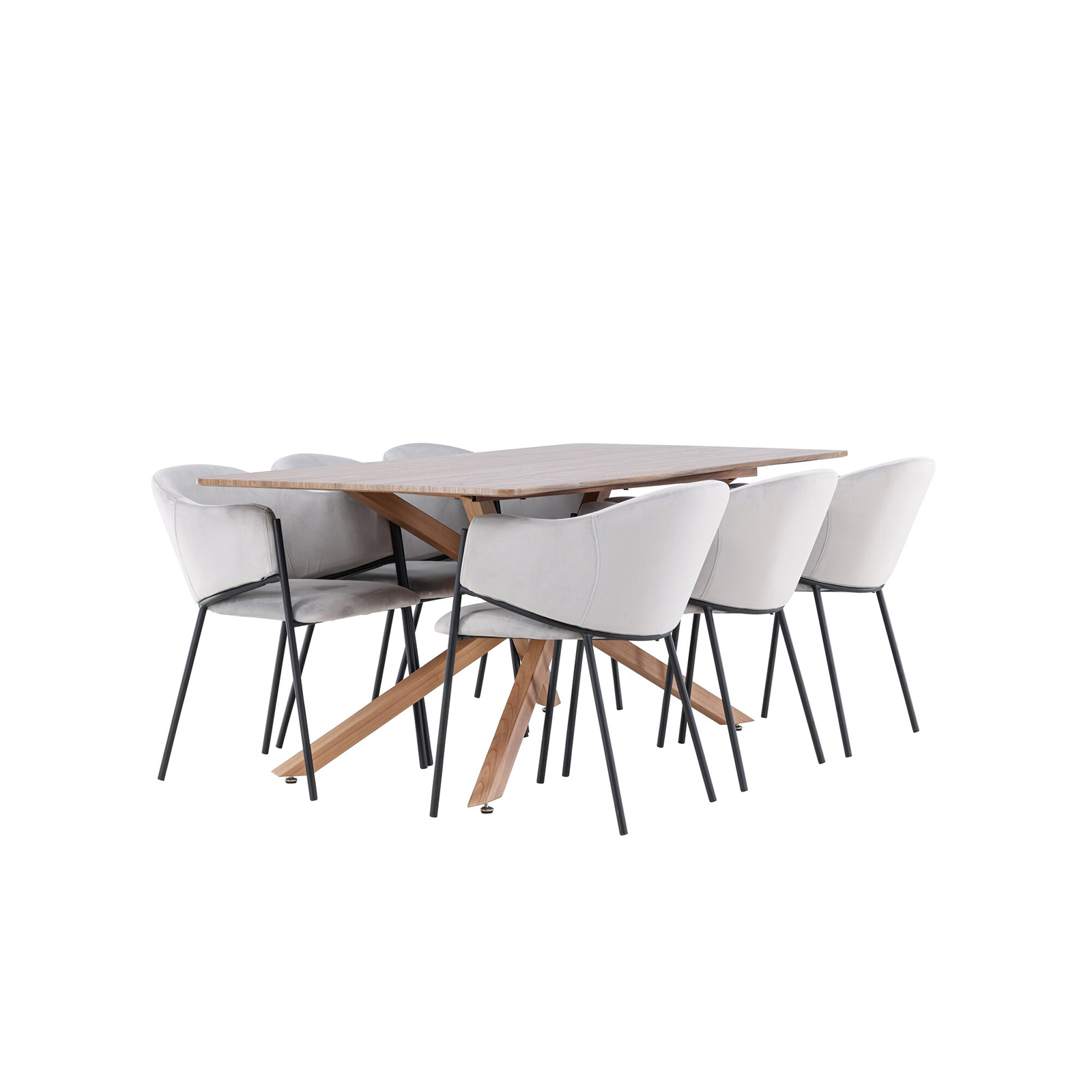 Spisegruppe Venture Home Piazza 180 med 6 stk Evelina Stoler