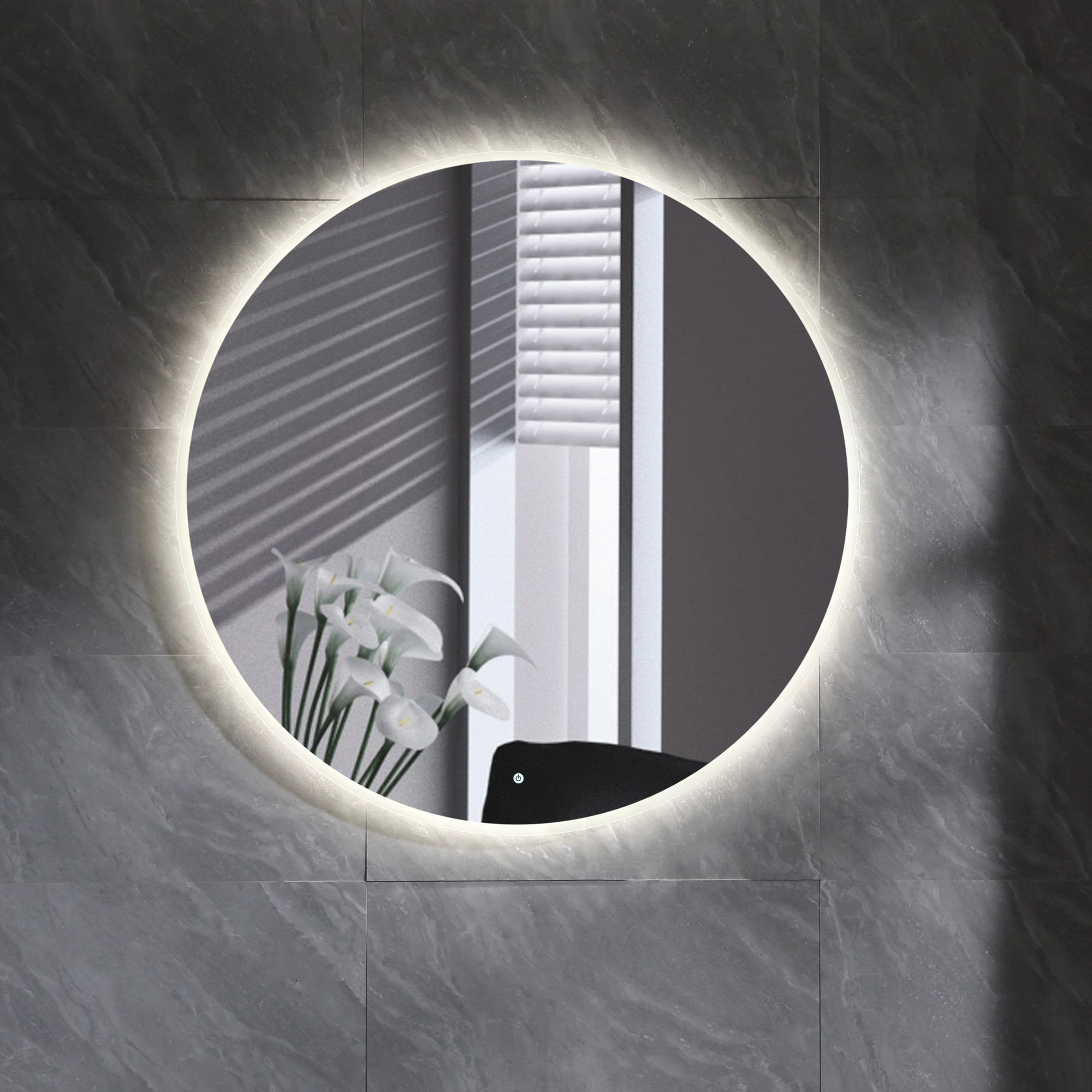 Tvättställsskåp Bathlife Charm med Tvättställ och Spegel Skina