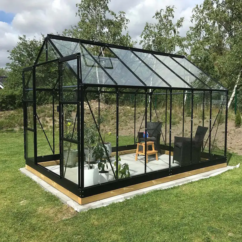 Drivhus Lykke Hybrid 97 m2 Sort