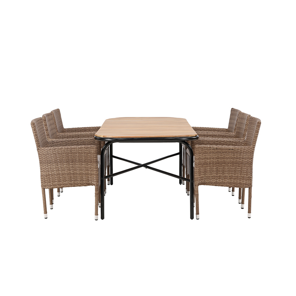 Spisegruppe Venture Home Holmbeck Bord med 6 Malina Stoler