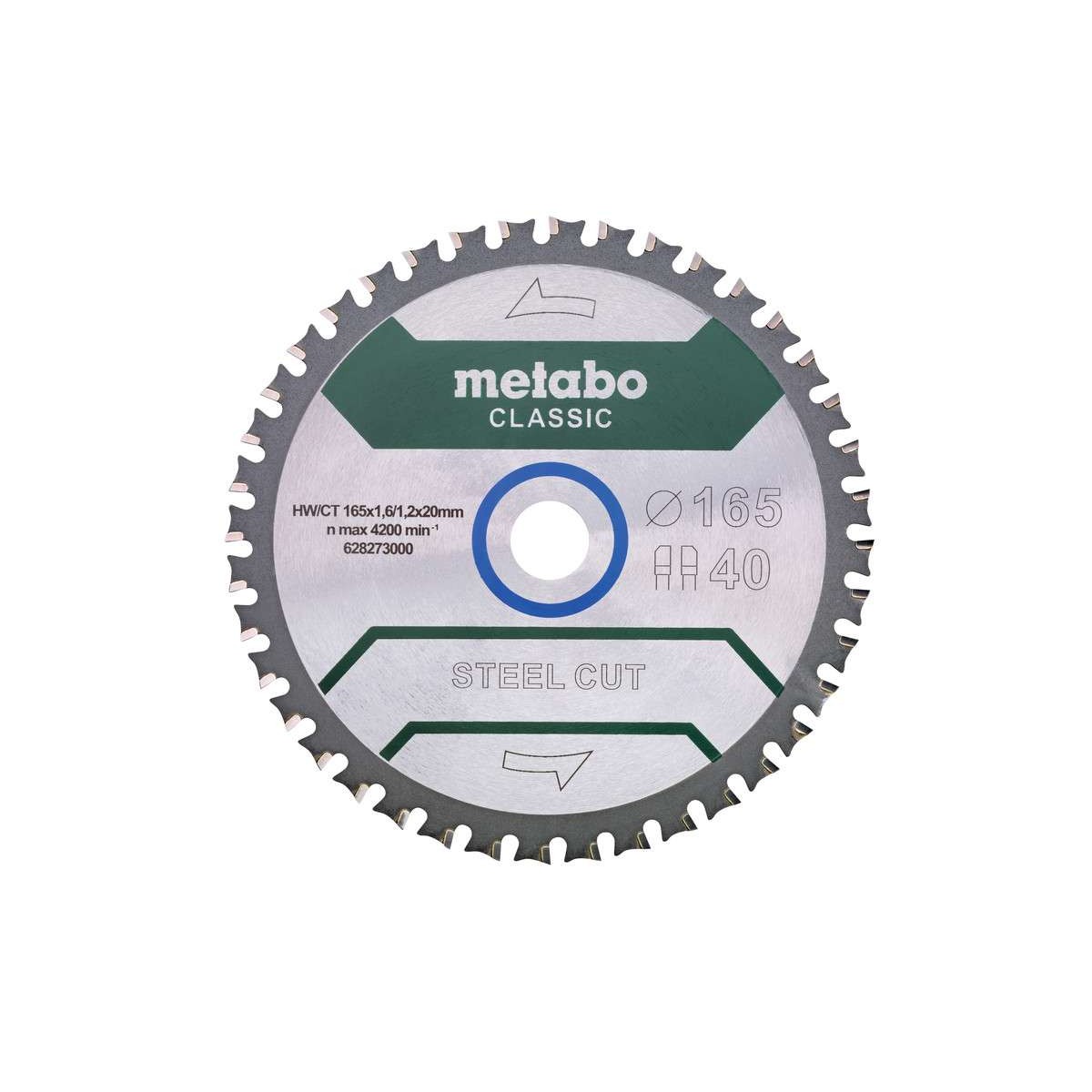 Sagblad Metabo Steel Cut Classic 165x20 Z40 FZFA/FZFA 4°