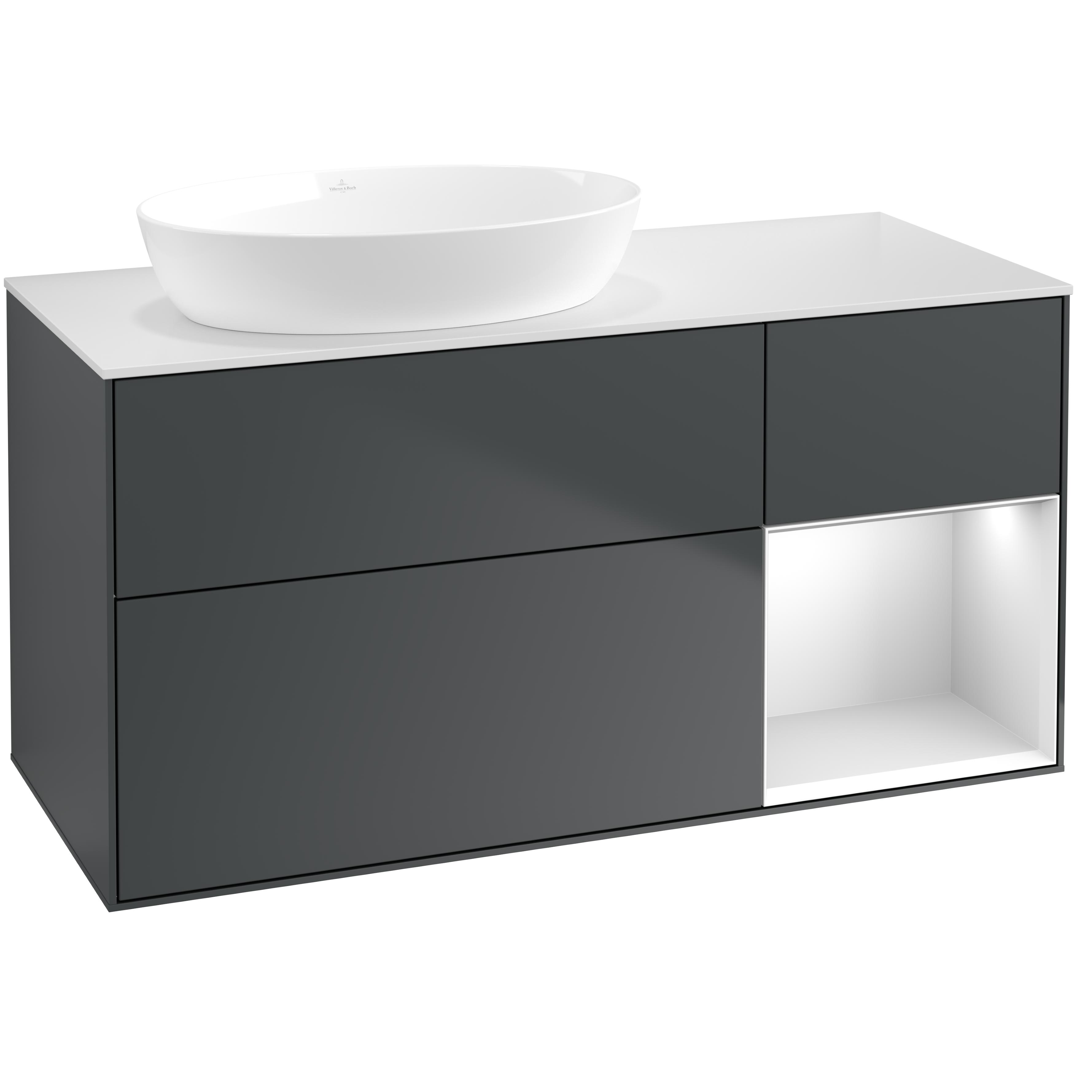 Tv&auml;ttst&auml;llssk&aring;p Villeroy & Boch Finion med 3 L&aring;dor Hylla och B&auml;nkskiva f&ouml;r Ocentrerat Tv&auml;ttst&auml;ll fr&aring;n Artis & Collaro