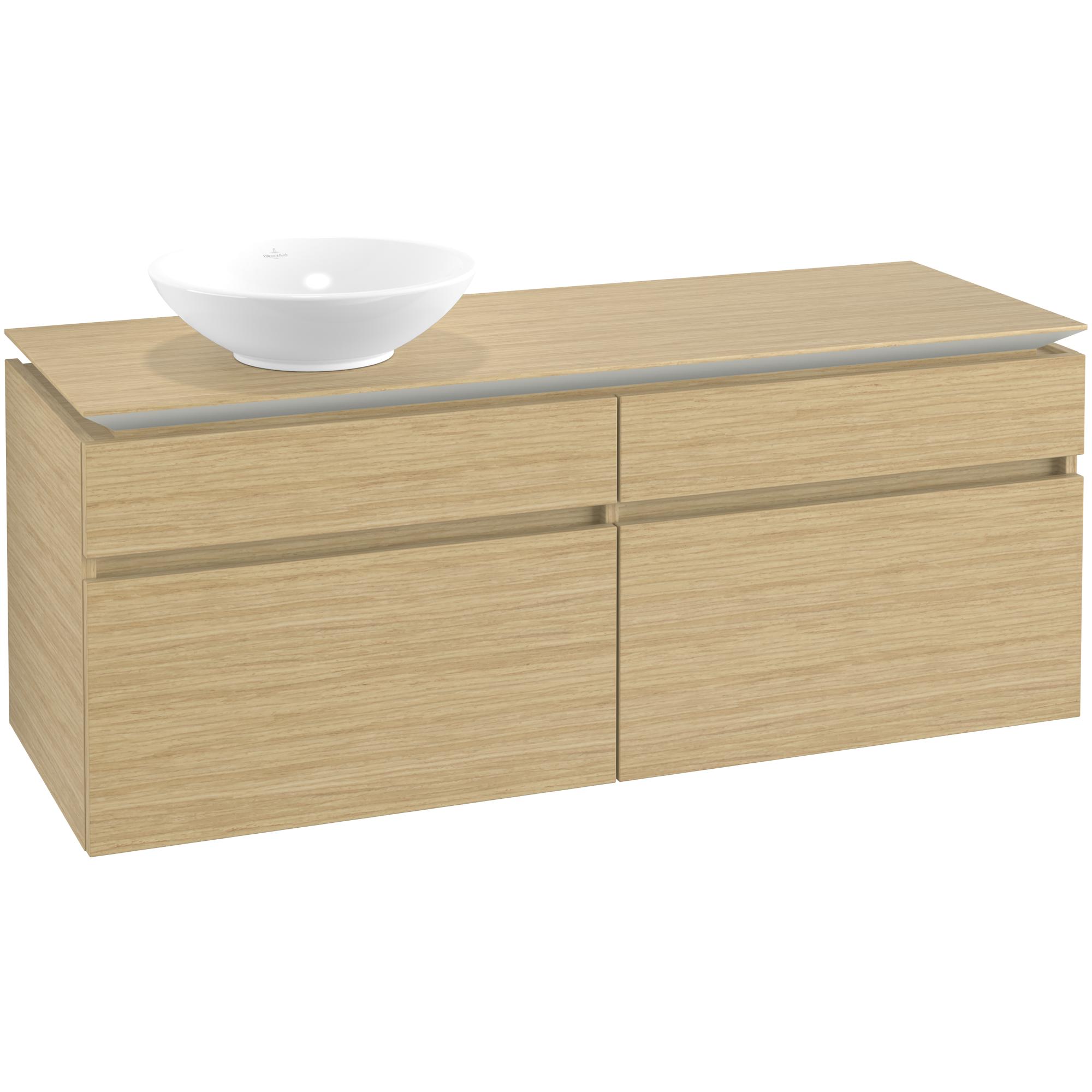 Tvättställsskåp Villeroy & Boch Legato 1400 med 4 Lådor för Ocentrerat Ytmonterat Tvättställ