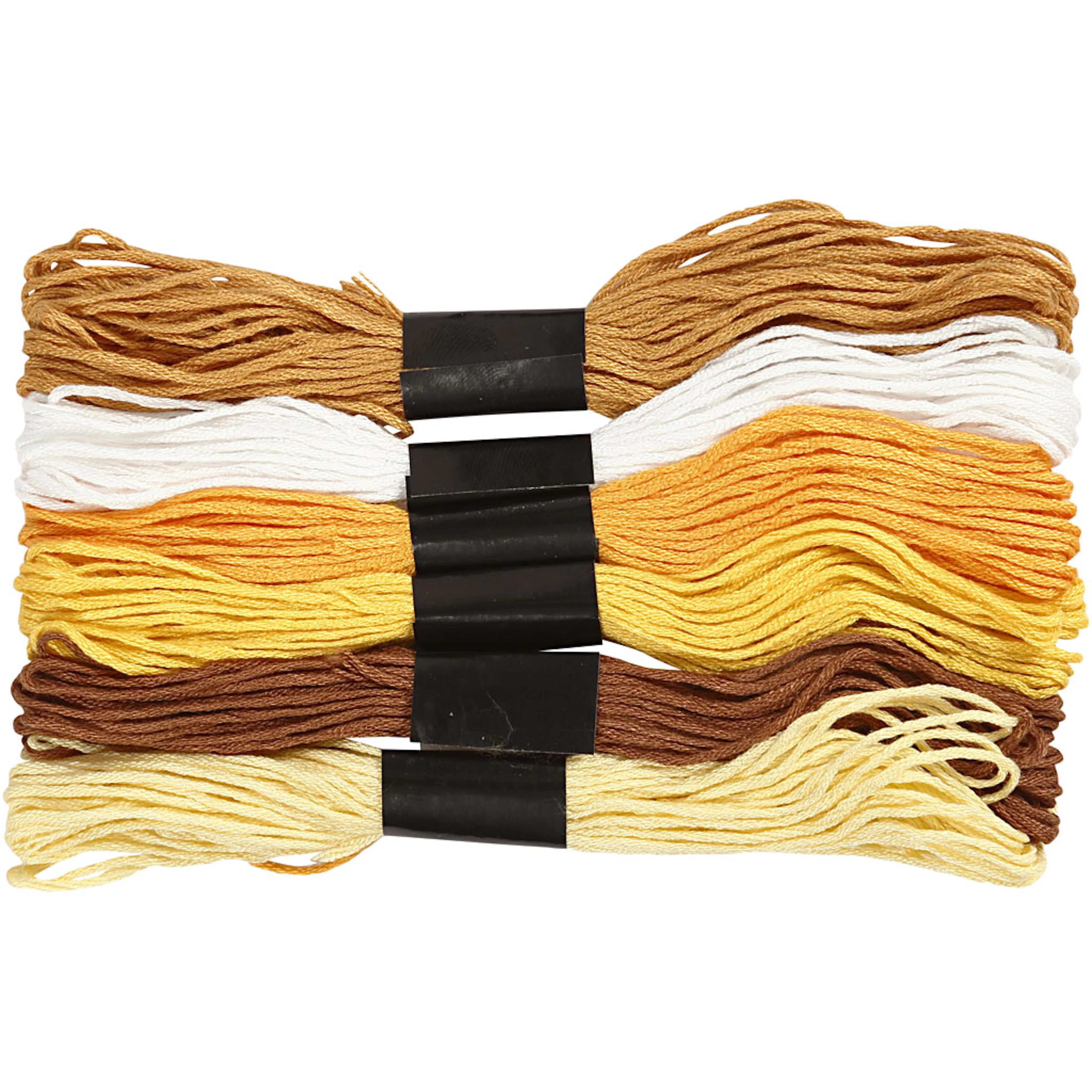 Harmoni broderigarn, gyllen, tjocklek 1 mm, 6 bunt/ 1 förp. Gyllen
