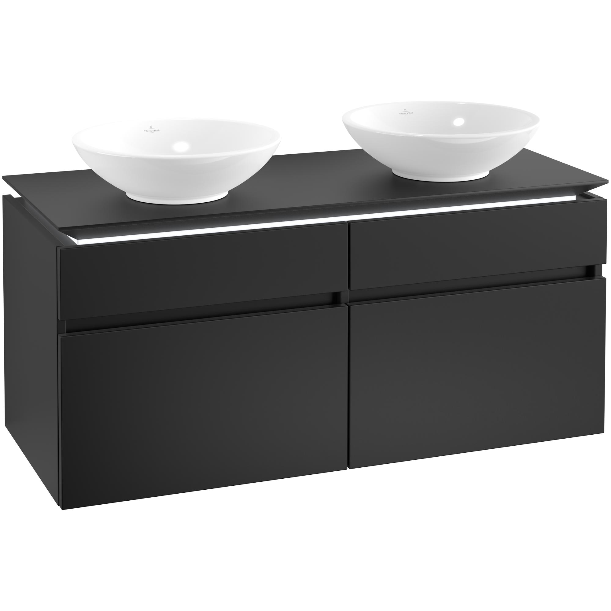 Tvättställsskåp Villeroy & Boch Legato 1200 med 4 Lådor för Två Ytmonterade Tvättställ | badrum - badrumsmobler - tvattstallsskap-och-kommod | KakelKungen