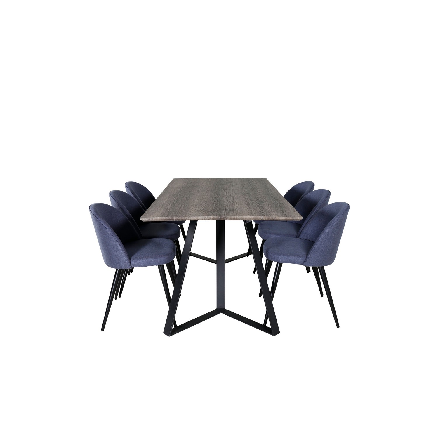Spisegruppe Venture Home Madde med 6 Valentina Stoler Polyester