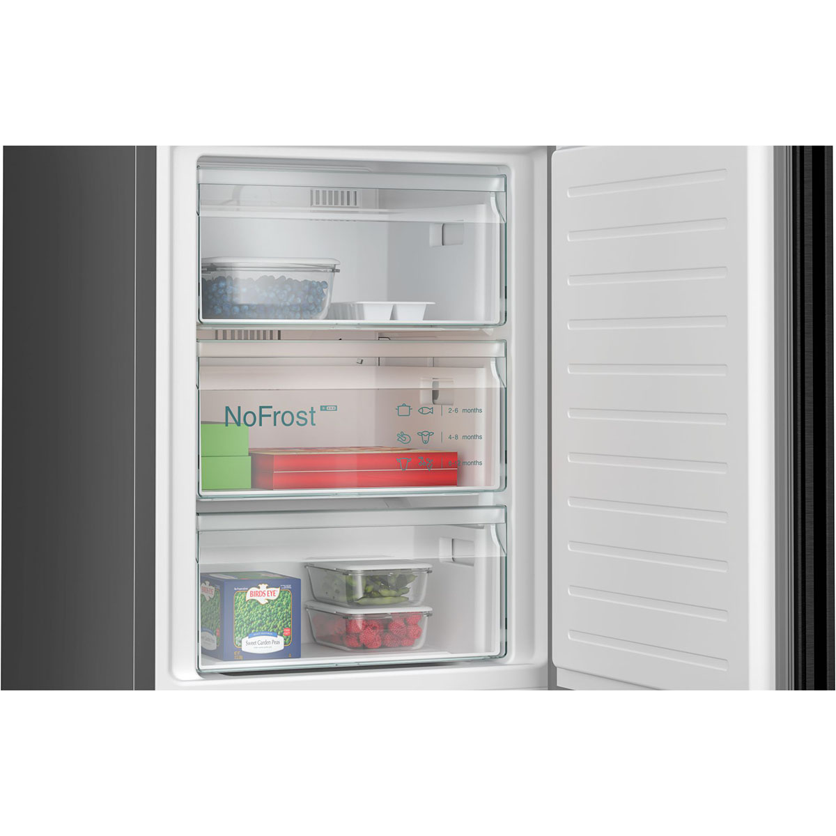 Siemens KG39NXXCF iQ300, Kombinerad kyl/frys, Svart Sort