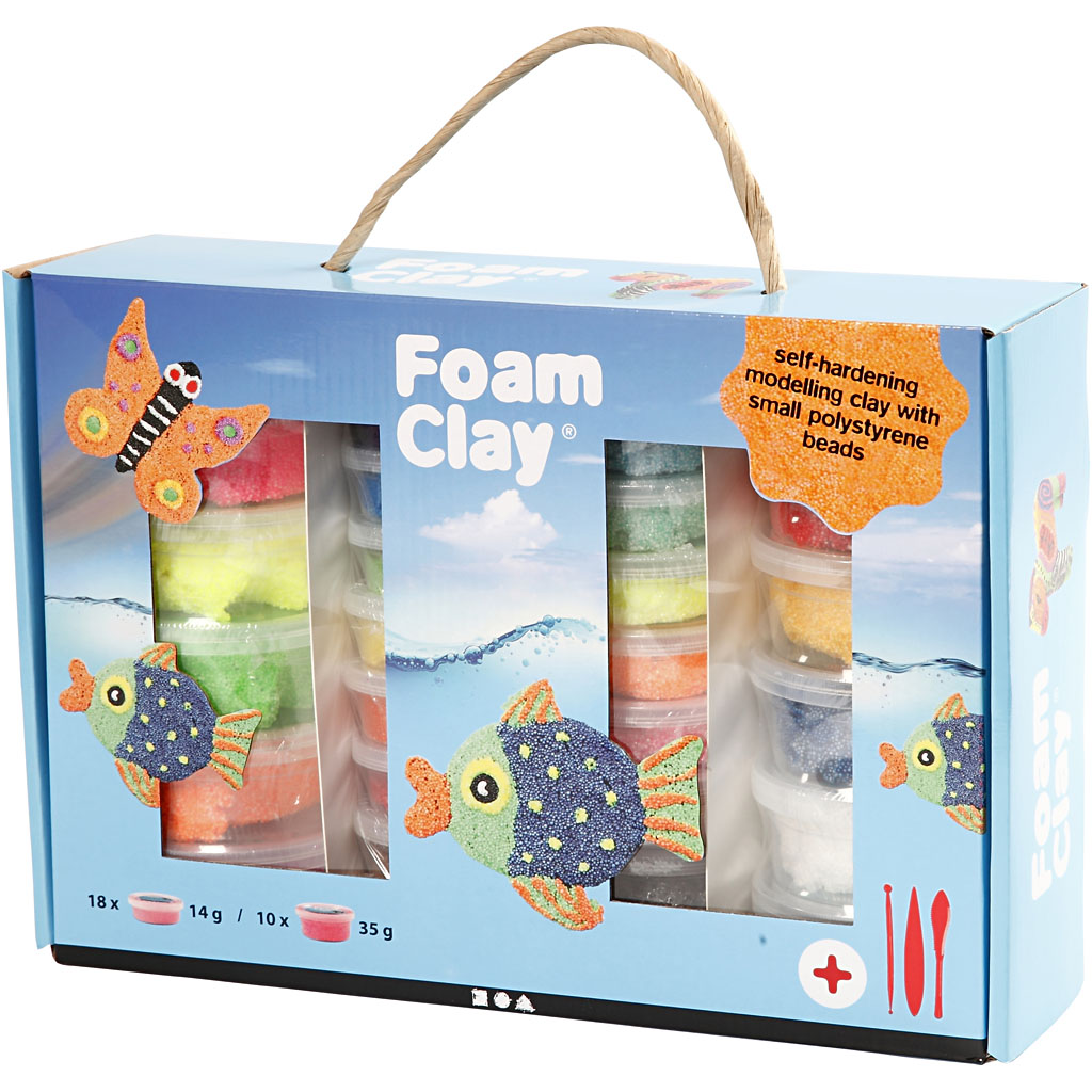 Materiellsett Creativ Company Foam Clay Gaveeske Ass Farger 1 Sett