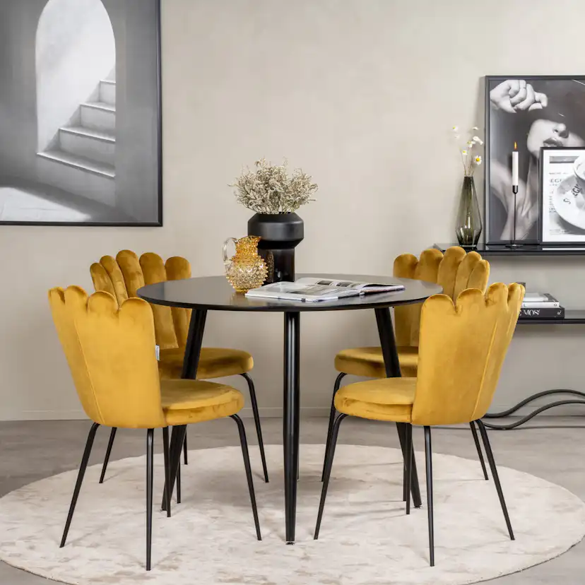 Spisegruppe Venture Home Plaza med 4stk Limhamn Stoler