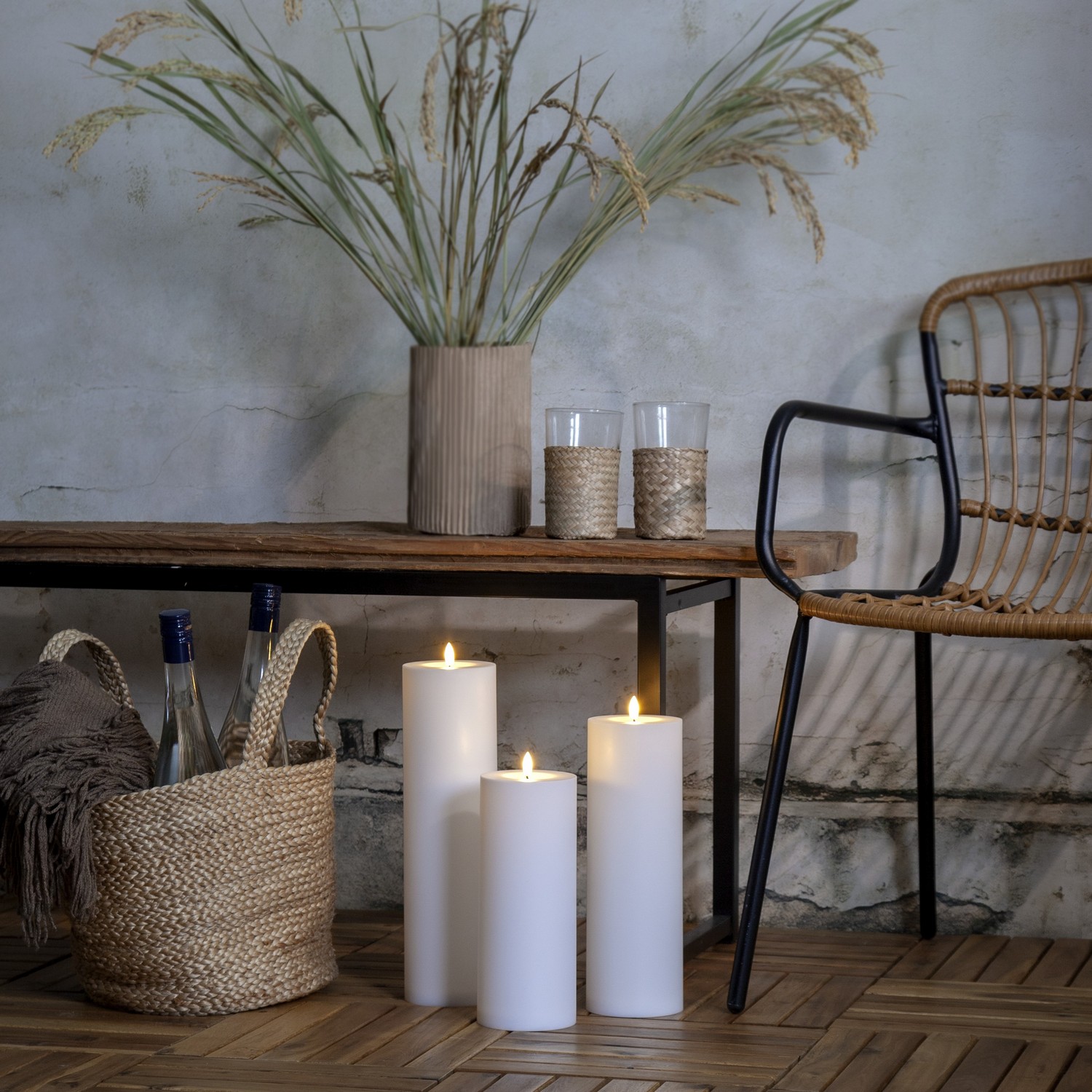 LED-Lys Star Trading Flamme Rett Hvit