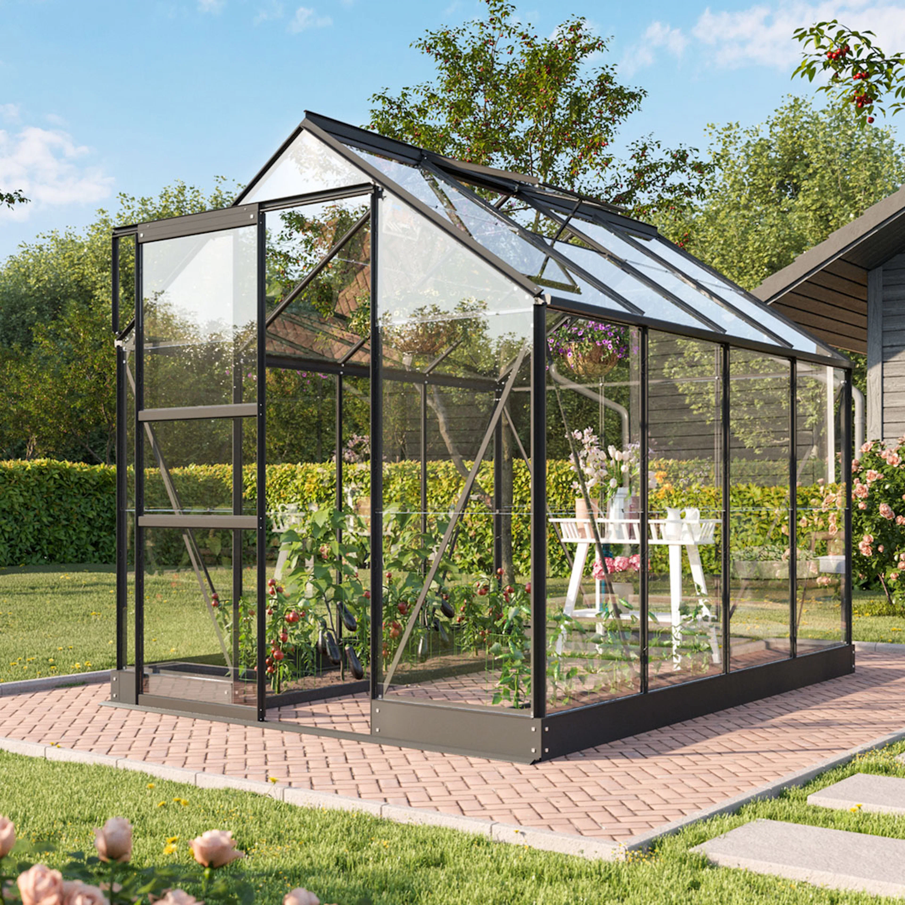 Drivhus Vitavia Apollo Aluminium med Sokkel