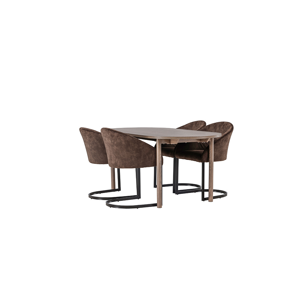 Spisegruppe Venture Home Andy med 4 stk Evening Stoler