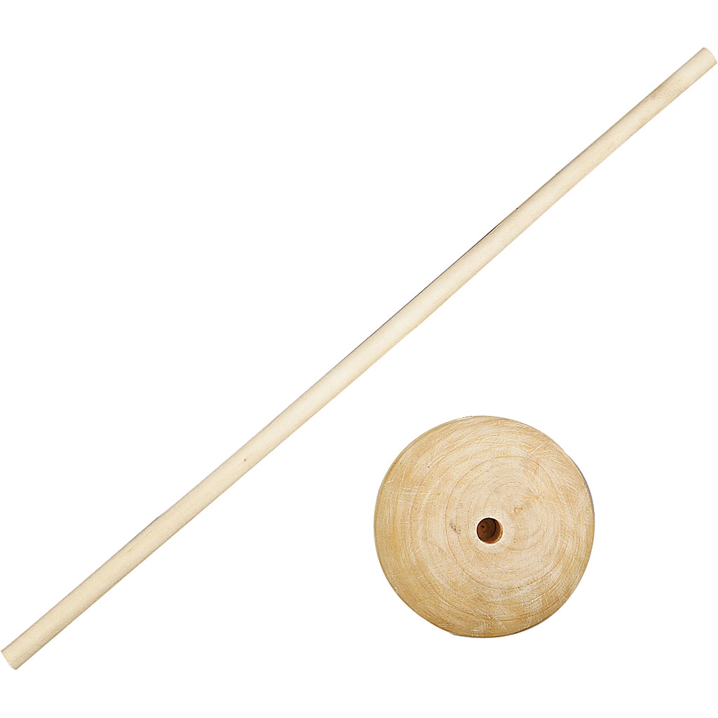 Pinne Creativ Company med Fot Hullstr 8 mm 5 Sett/1 Pk