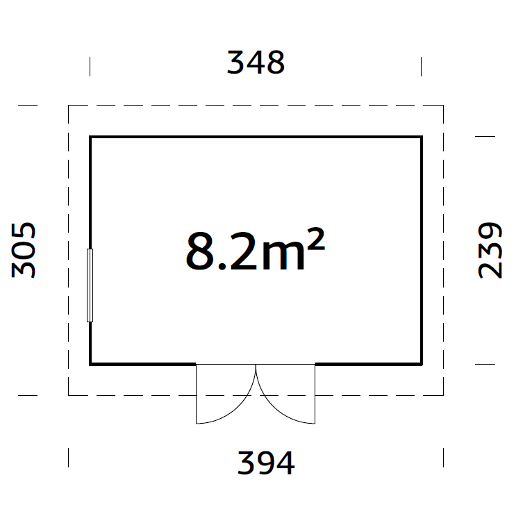 Lagerbod Palmako Stig 8,4 m2 (inv. 8,2 m2)