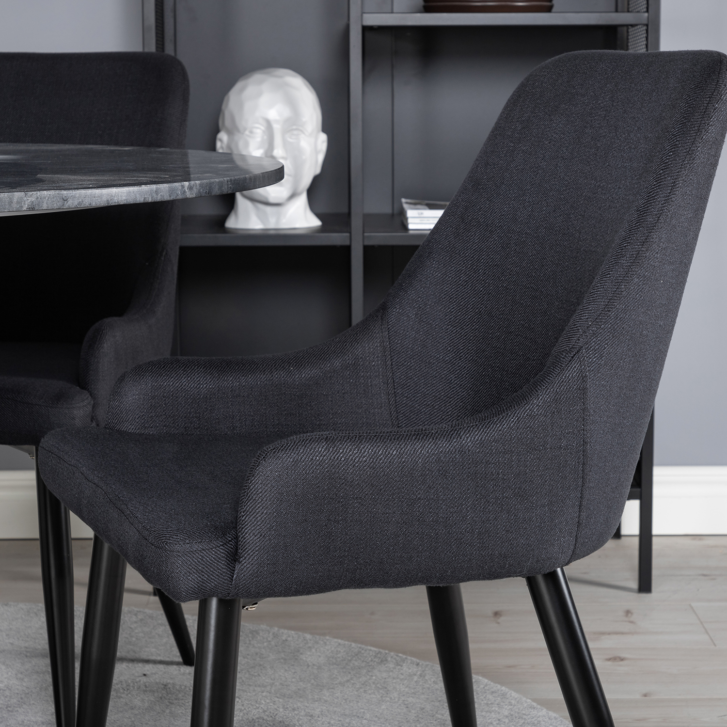 Spisegruppe Venture Home Estelle med 4 Plake Stoler Polyester