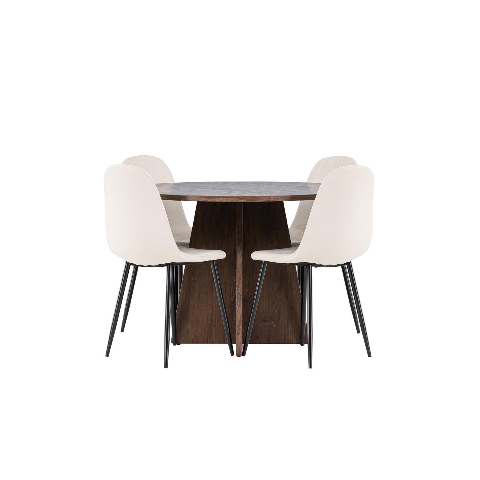 Spisegruppe Venture Home Bootcut Ø110 med 4 stk Polar Stoler Fløyel