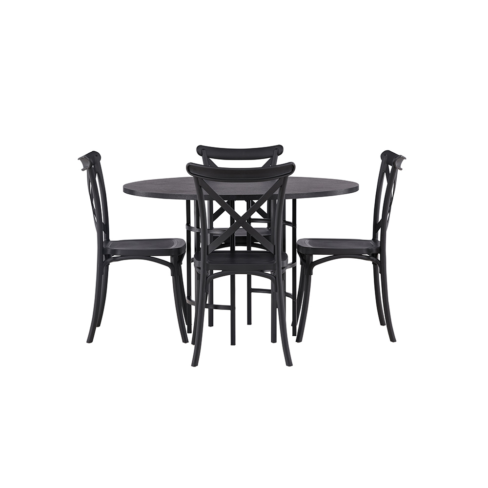 Spisegruppe Venture Home Copenhagen Ø 115 cm med 4 Crosett Stoler
