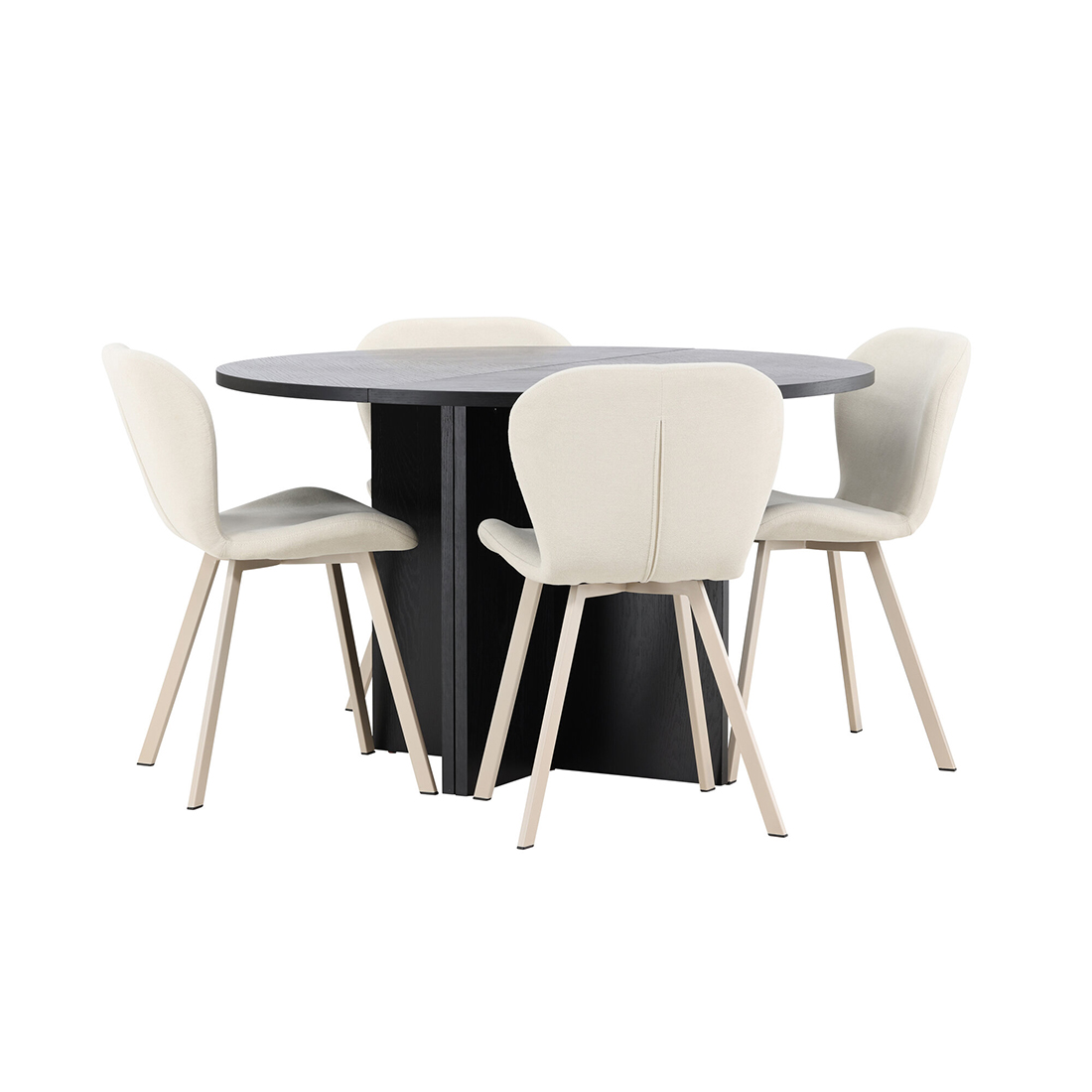 Spisegruppe Venture Home Strada Ø120 cm med 4st Lilja Spisestoler