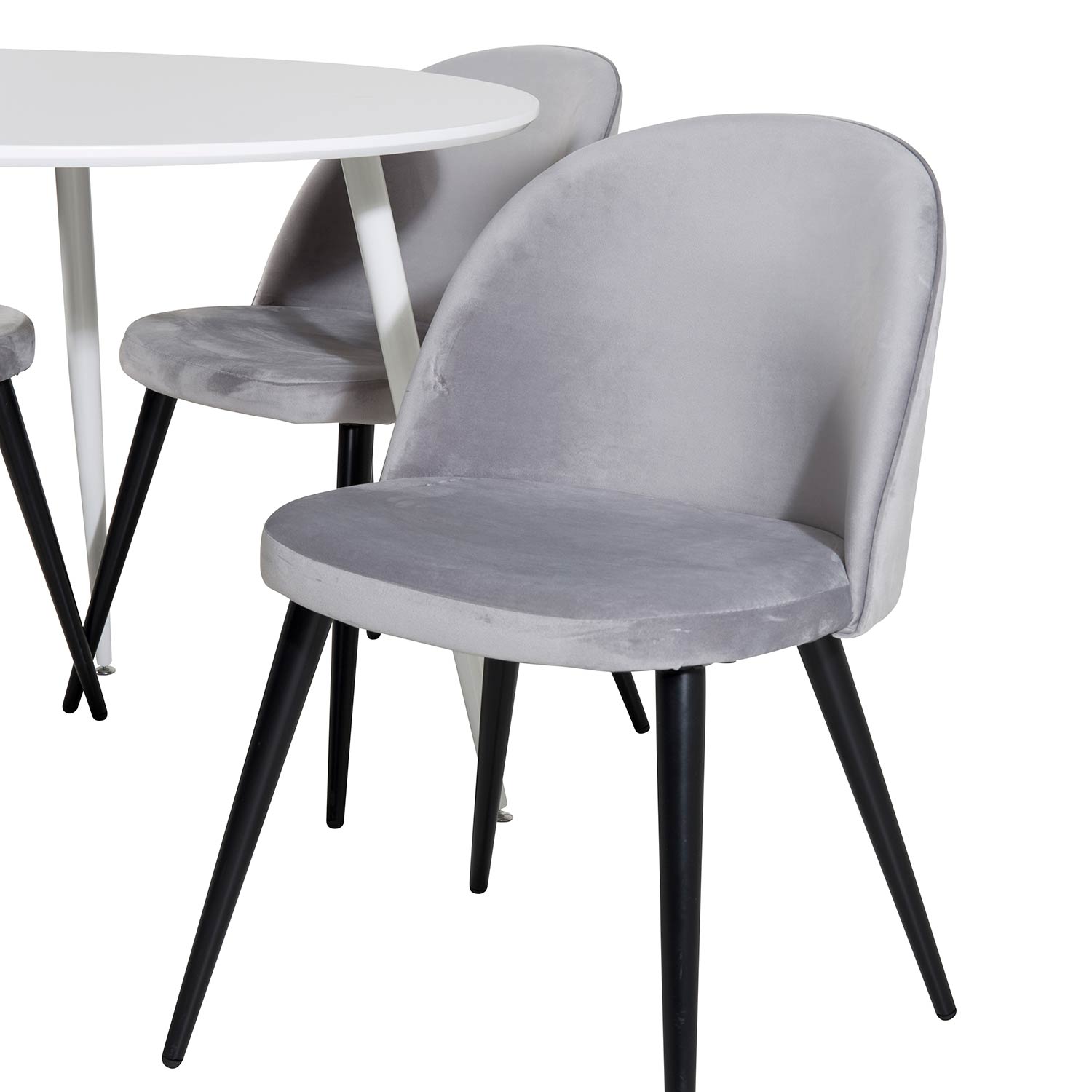 Spisegruppe Venture Home Plake med 4 Valentina Stoler Fløyel Rundt