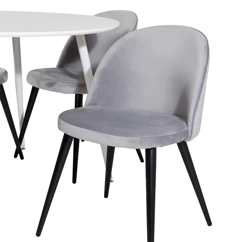 Spisegruppe Venture Home Plake med 4 Valentina Stoler Fløyel Rundt