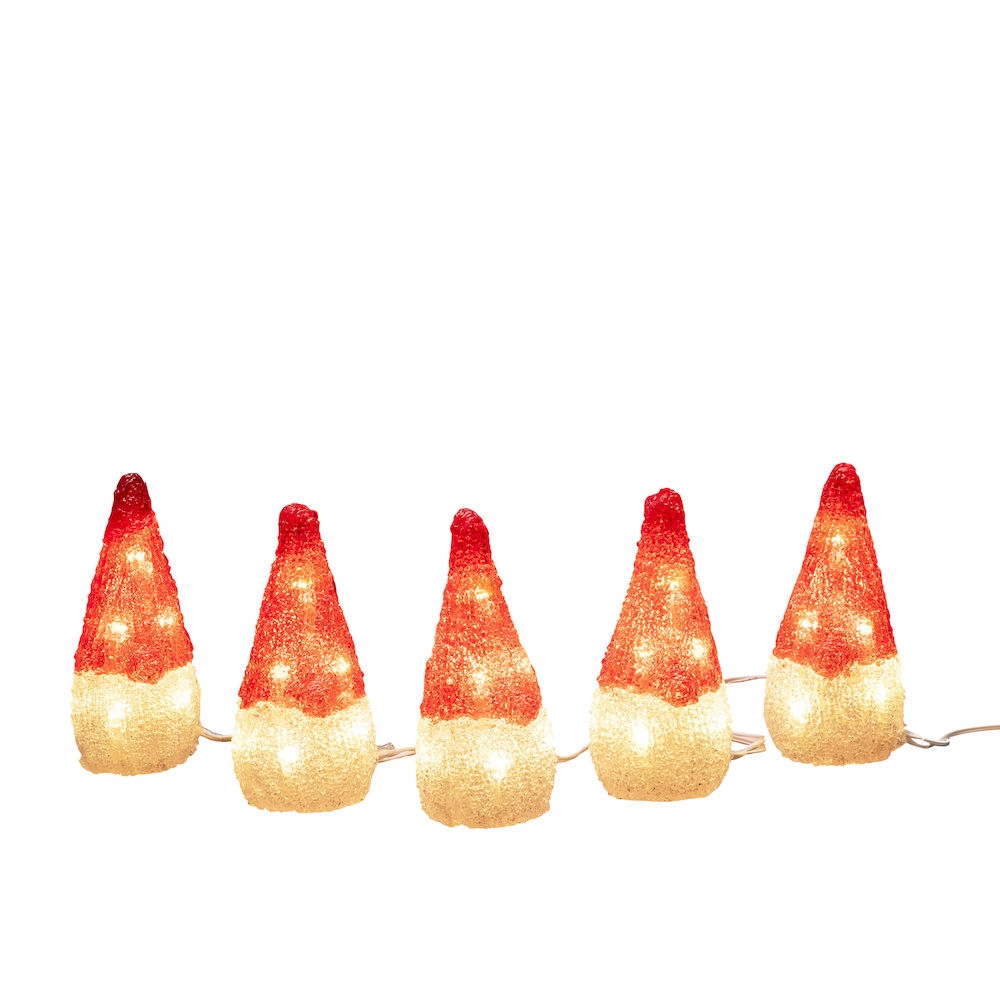 Dekorasjonsfigur Gnosjö Konstsmide Nisser Akryl 5stk LED