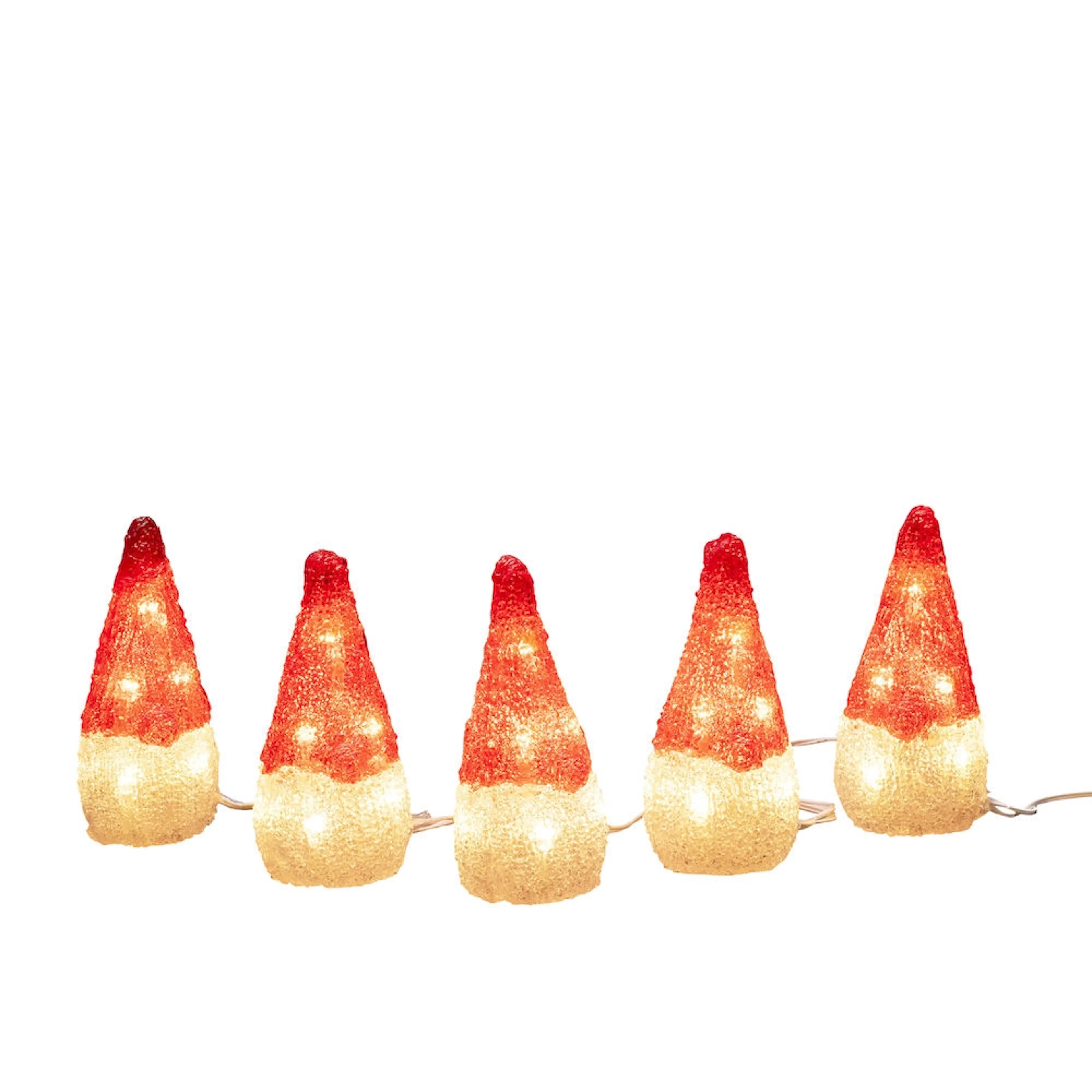Dekorasjonsfigur Gnosjö Konstsmide Nisser Akryl 5stk LED