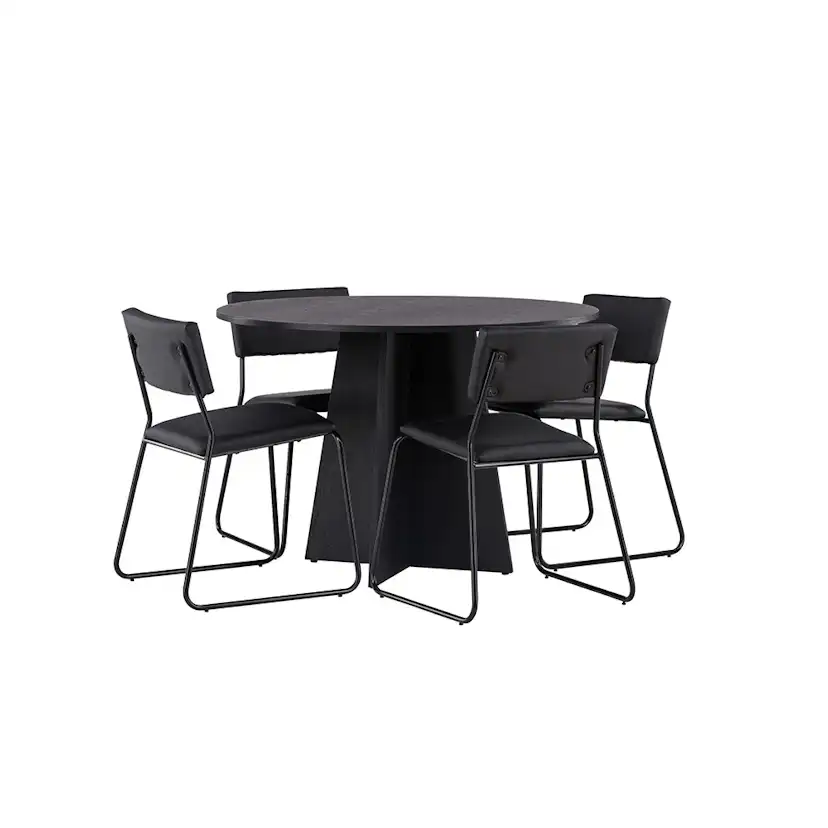 Spisegruppe Venture Home Bootcut Ø110 cm med 4 Kenth Stoler