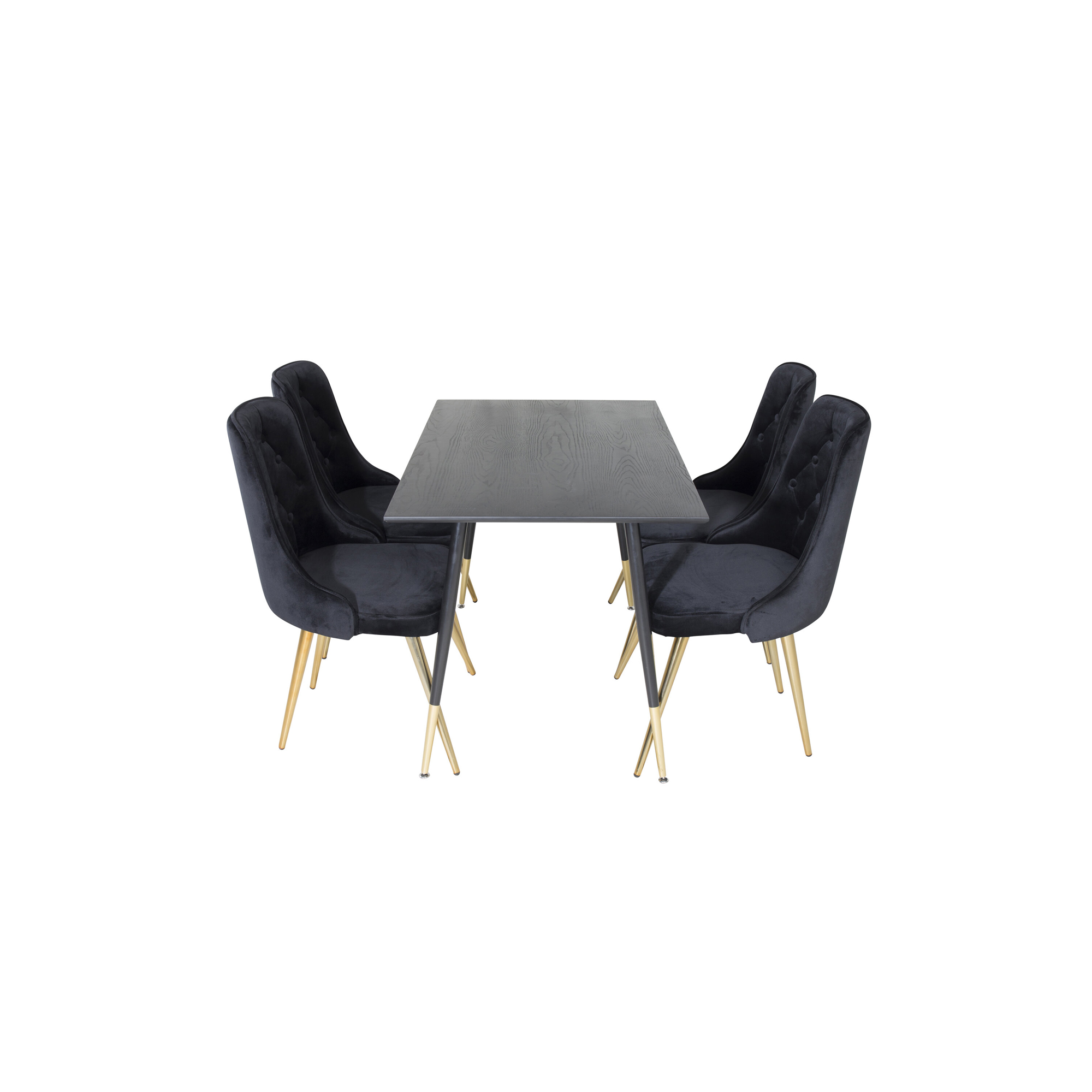 Spisegruppe Venture Home Dipp med 4 Velvet Deluxe Stoler