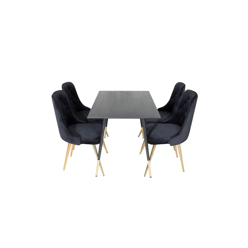Spisegruppe Venture Home Dipp med 4 Velvet Deluxe Stoler