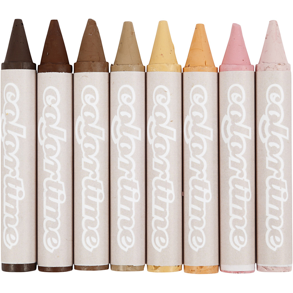 Voksstifter Creativ Company Hudfarger 10 cm diam 15 mm 8 stk/1 Pk