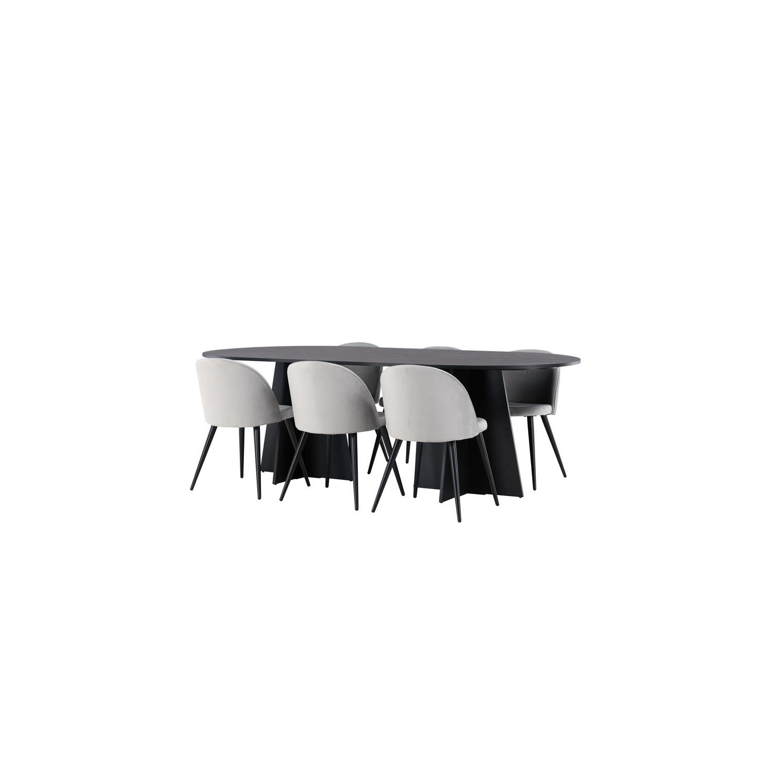 Spisegruppe Venture Home Bootcut Oval med 6 Velvet Stoler